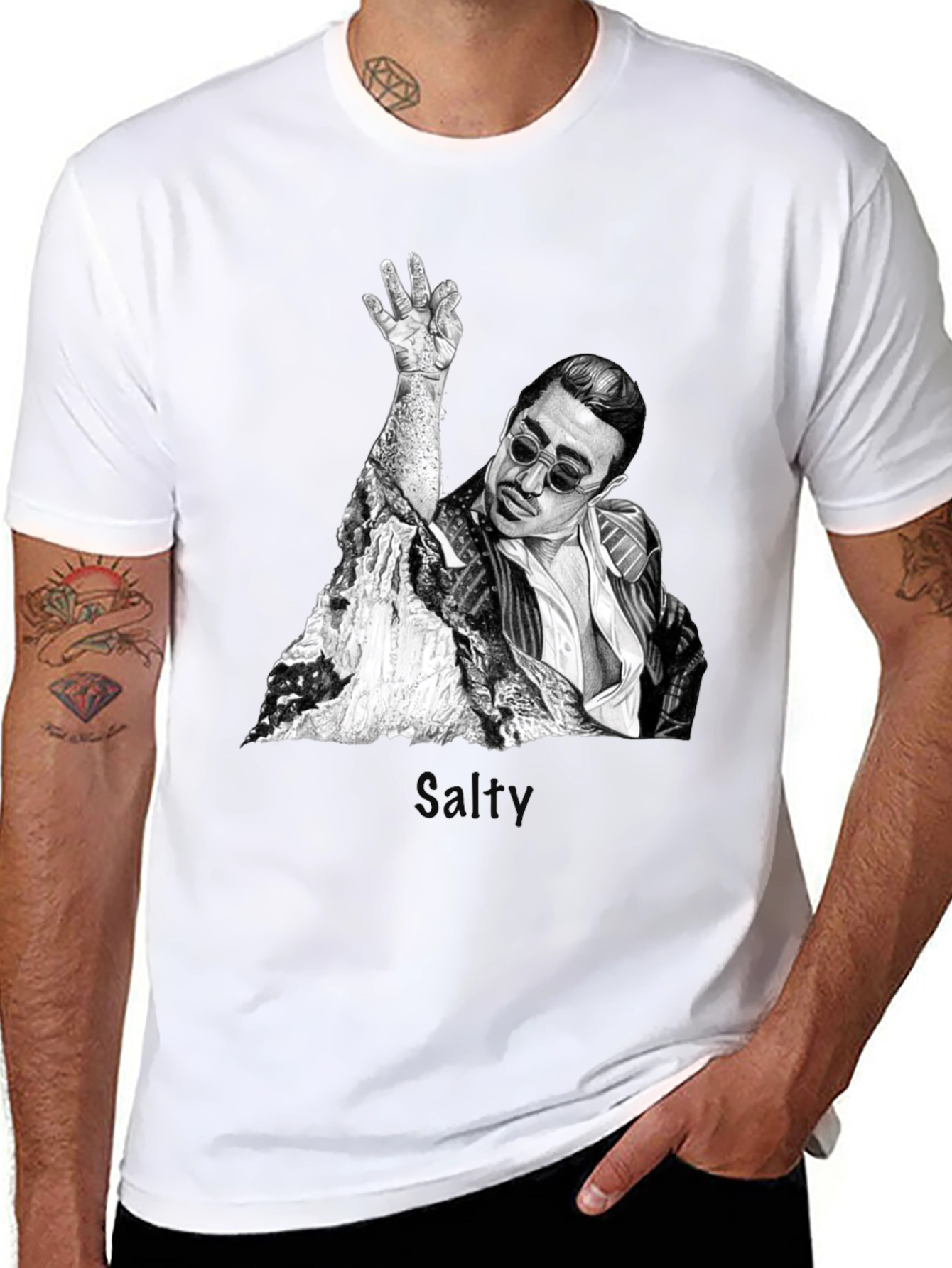 Salt Bae Graphic T-Shirt - Trendy Black Tee