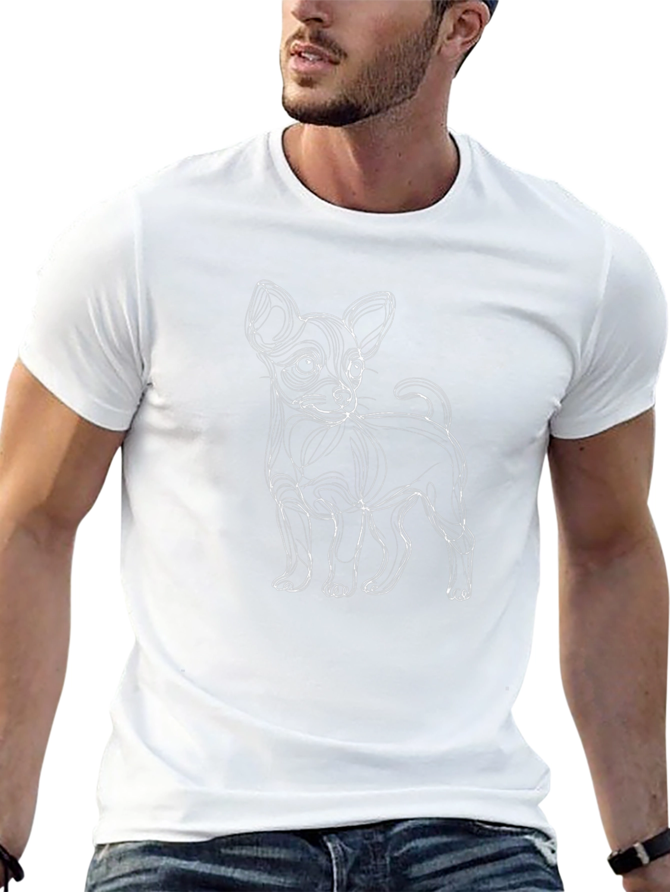 Chihuahua Line Art T-Shirt