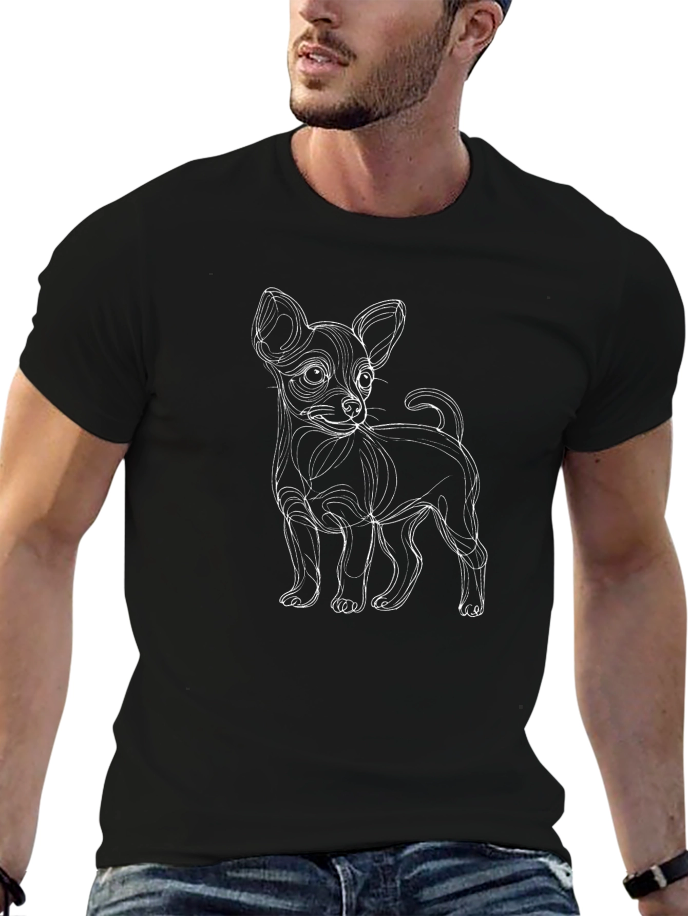 Chihuahua Line Art T-Shirt