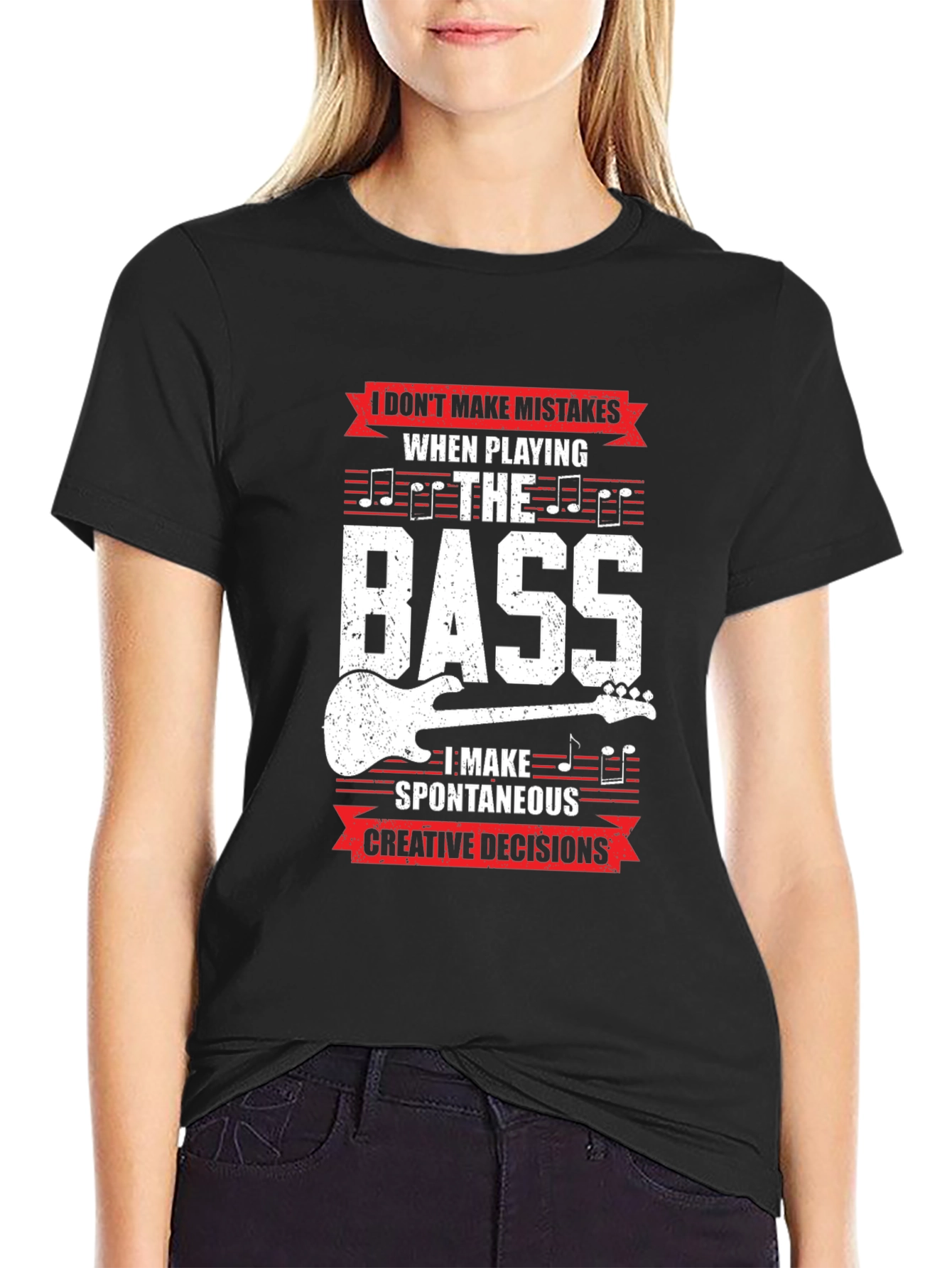 Bass Guitar Player T-Shirt - Spontaneous Creative Decisions