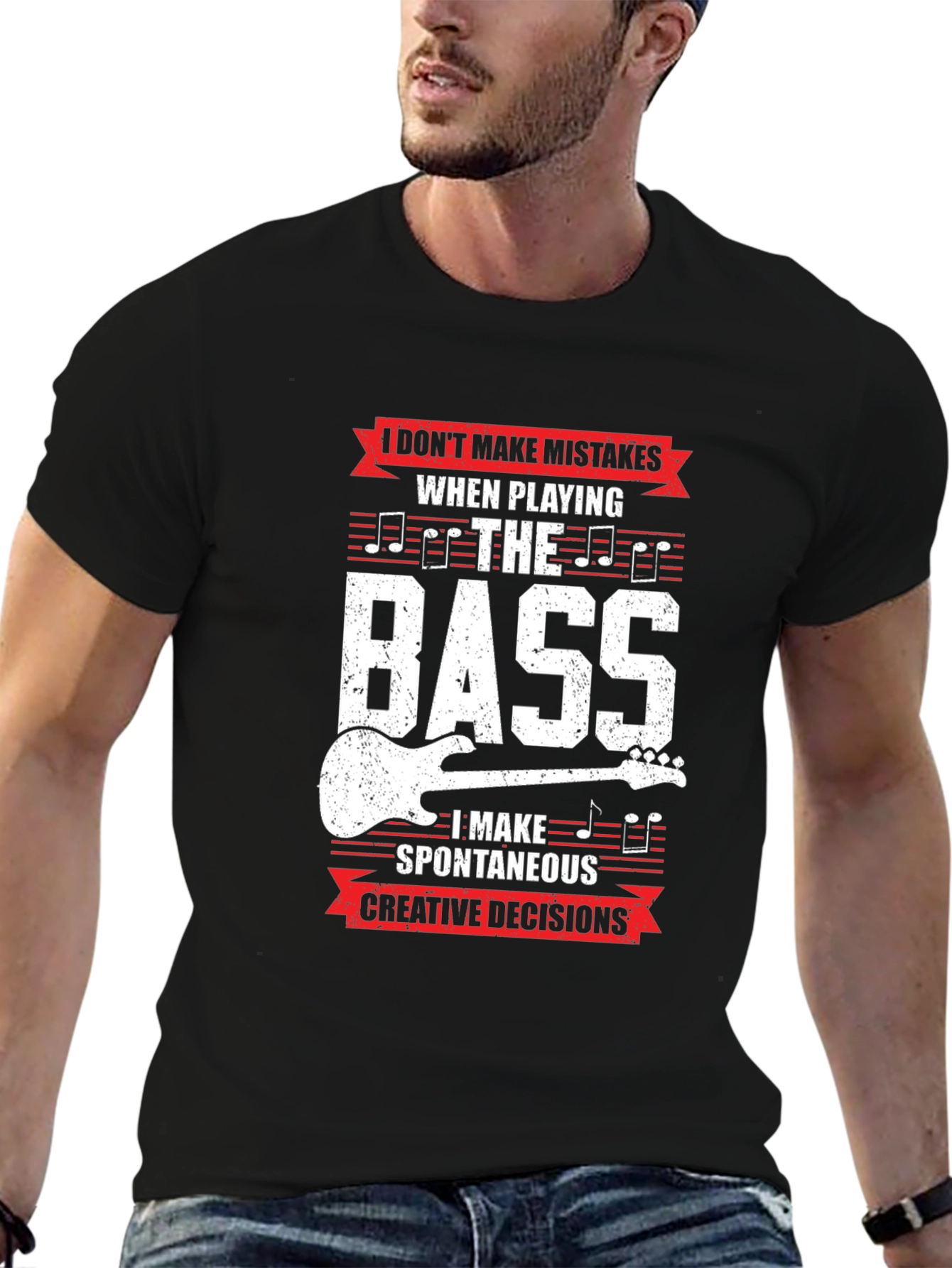 Bass Guitar Player T-Shirt - Spontaneous Creative Decisions
