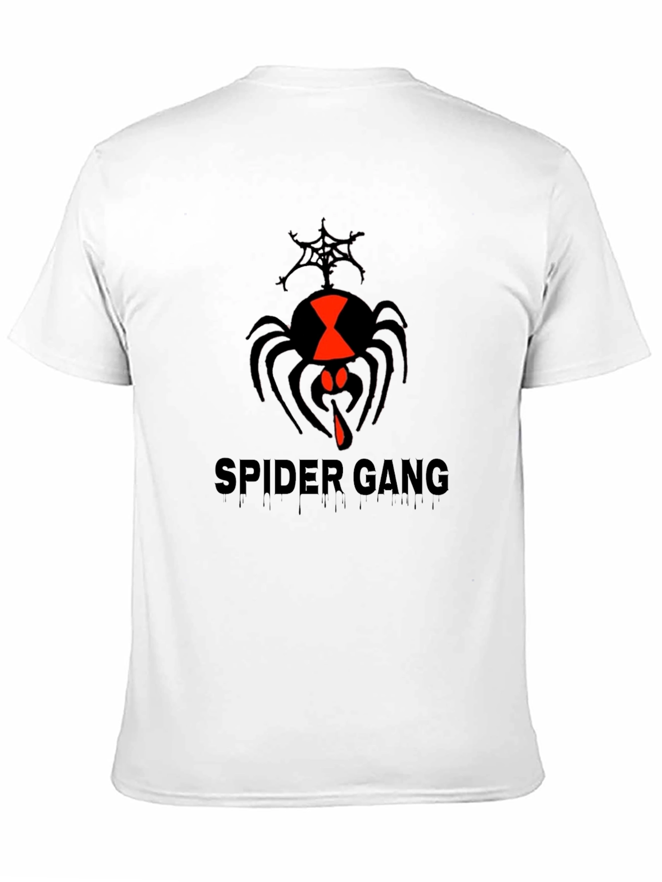 Spider Gang Graphic Tee - Black Cotton Crew Neck