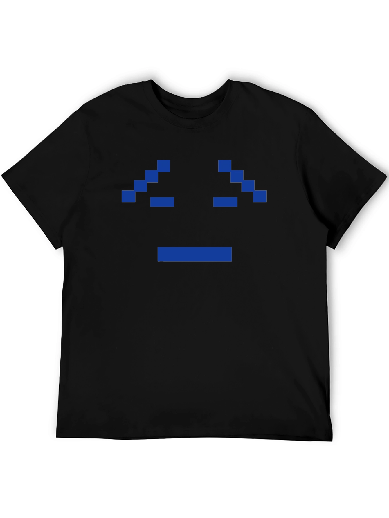 Pixel Sad Face Black T-Shirt