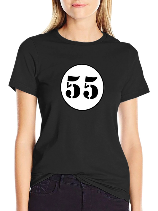 Retro Race Number 55 Black T-Shirt