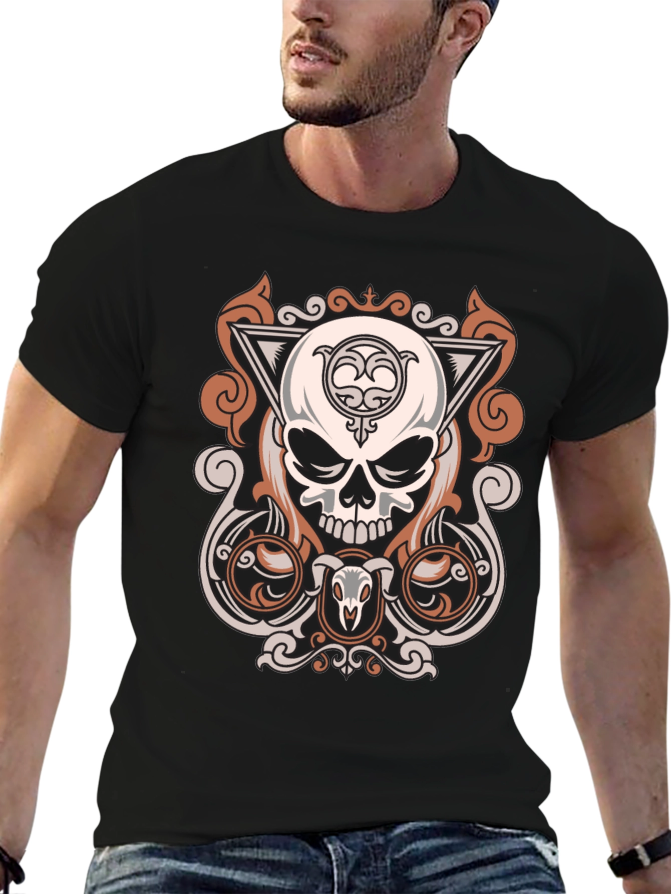Skull Graphic Print T-Shirt - Modern Design