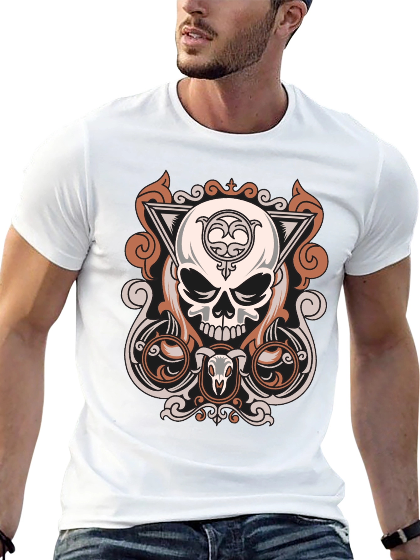 Skull Graphic Print T-Shirt - Modern Design