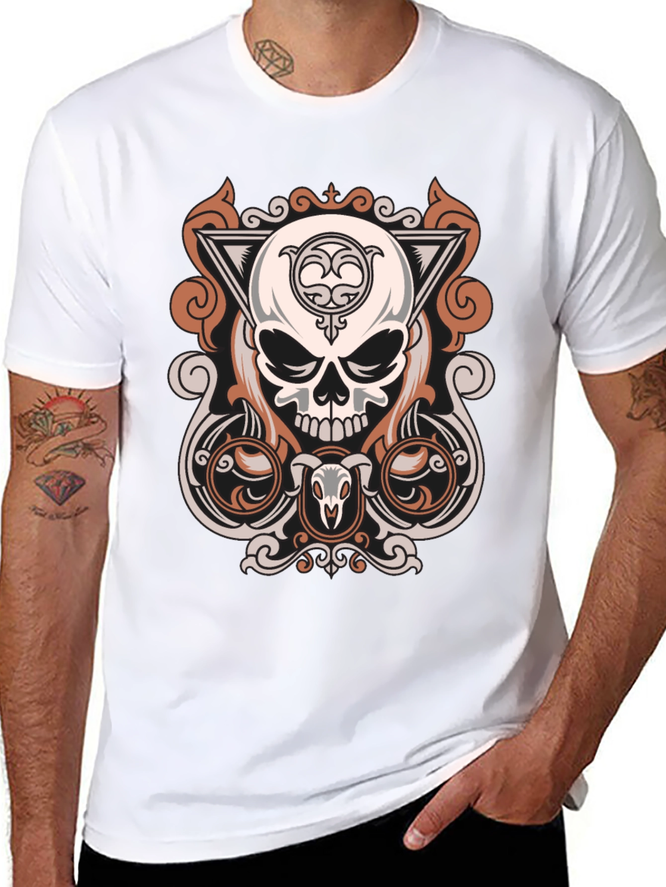Skull Graphic Print T-Shirt - Modern Design