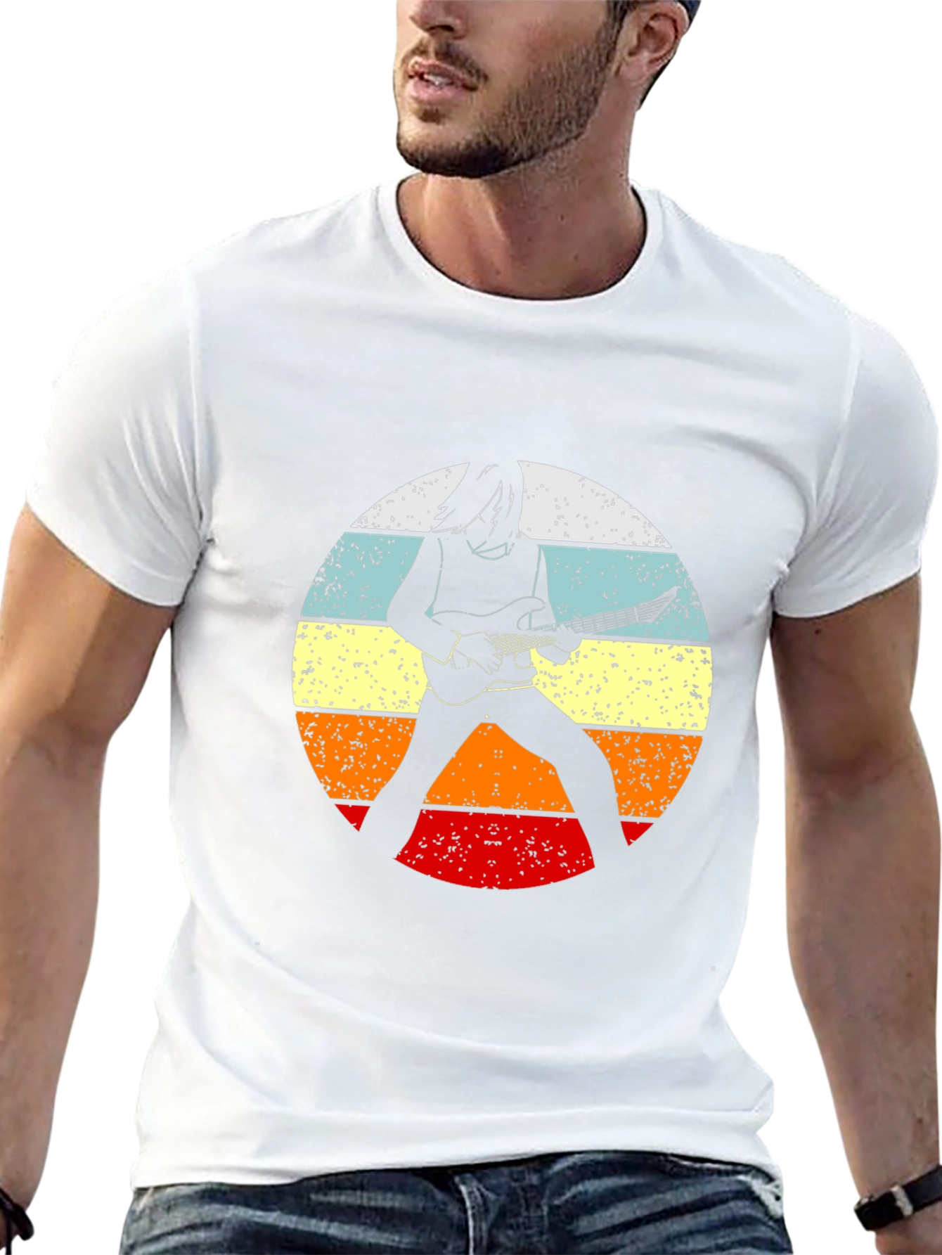 Retro Guitarist Graphic Tee - Music Lover T-Shirt