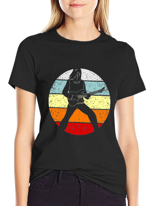 Retro Guitarist Graphic Tee - Music Lover T-Shirt