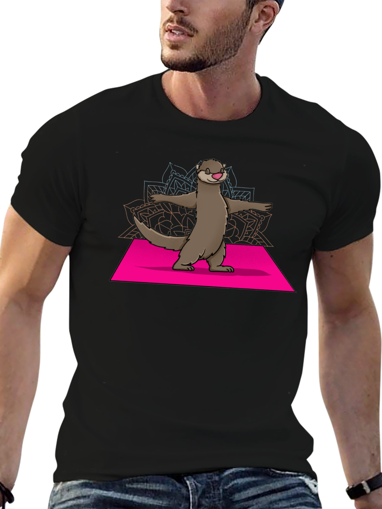 Yoga Otter Graphic Tee - Balance and Style!