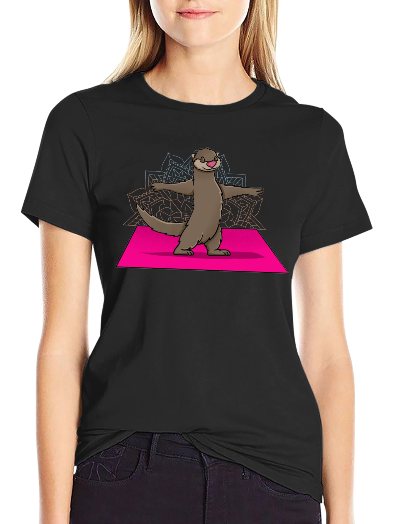 Yoga Otter Graphic Tee - Balance and Style!