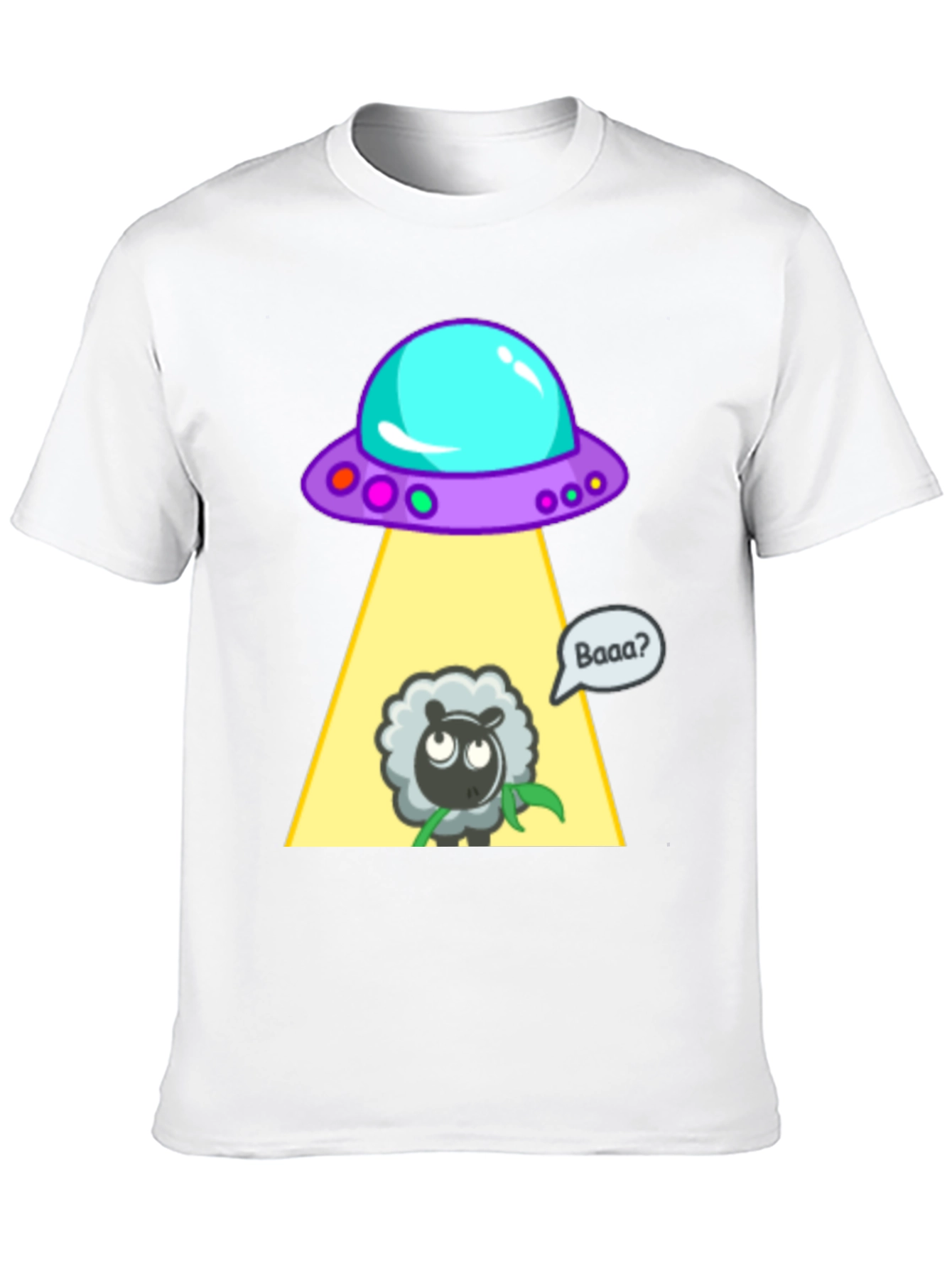 Alien Abduction Sheep Graphic T-Shirt
