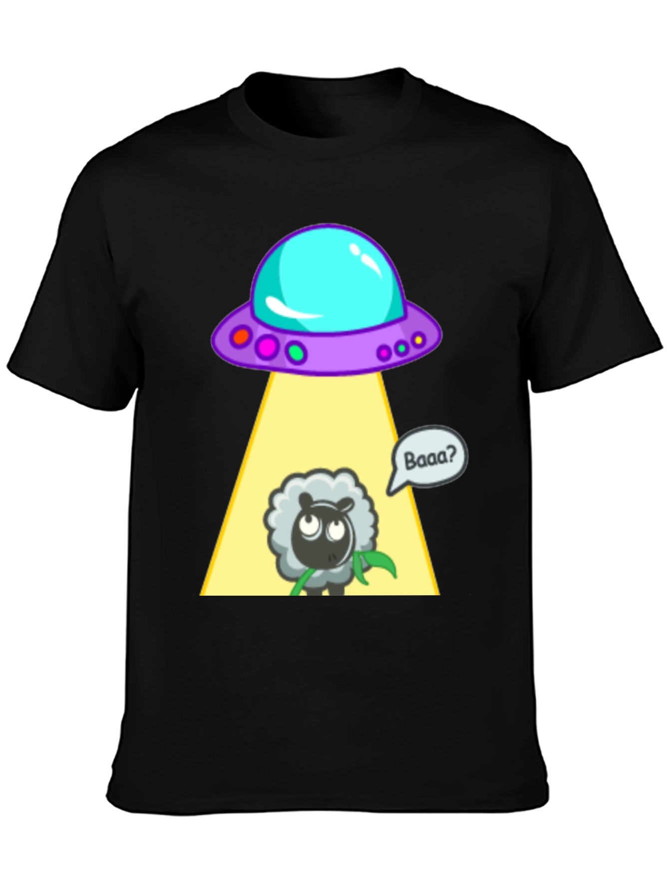 Alien Abduction Sheep Graphic T-Shirt
