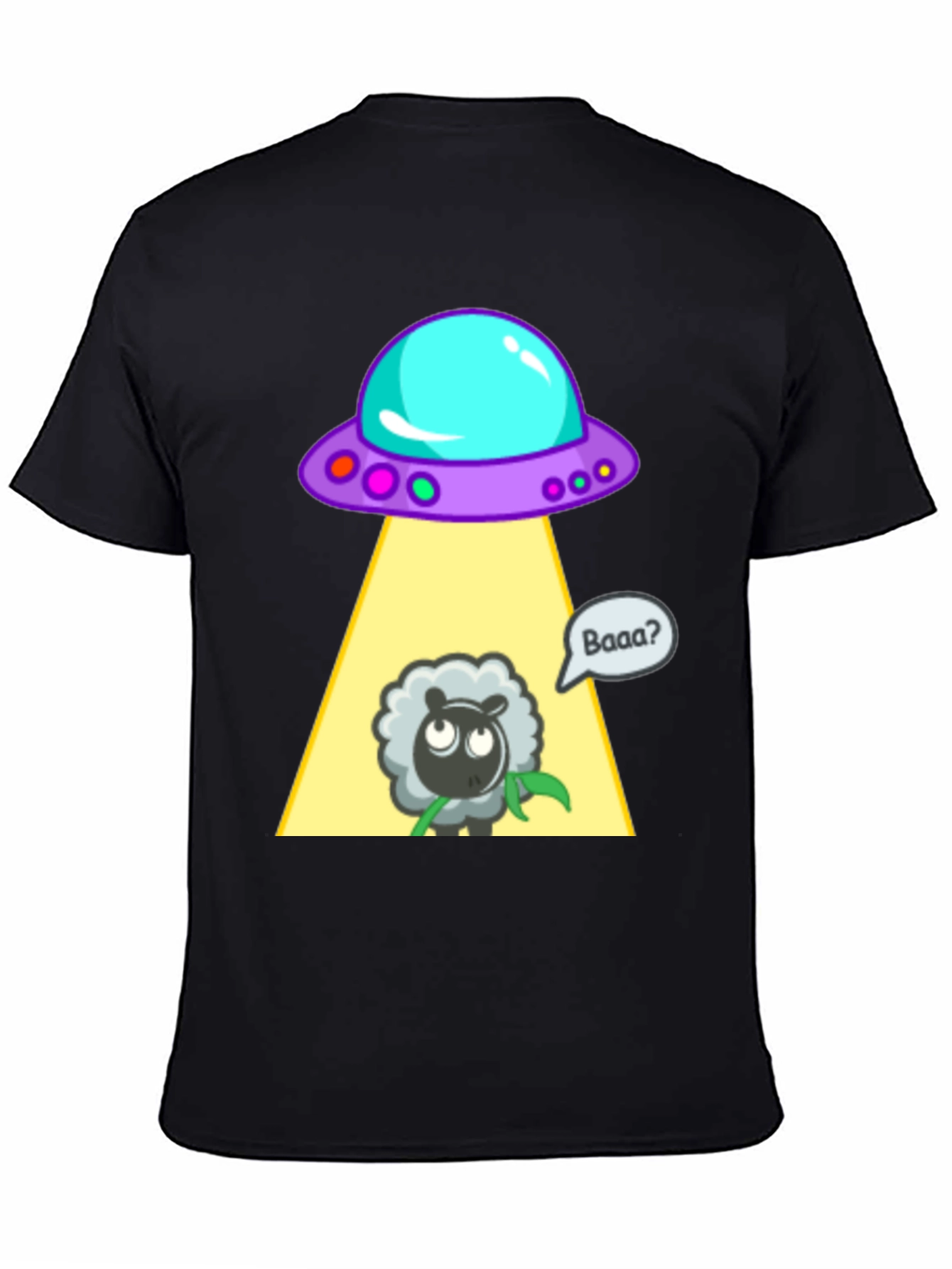 Alien Abduction Sheep Graphic T-Shirt