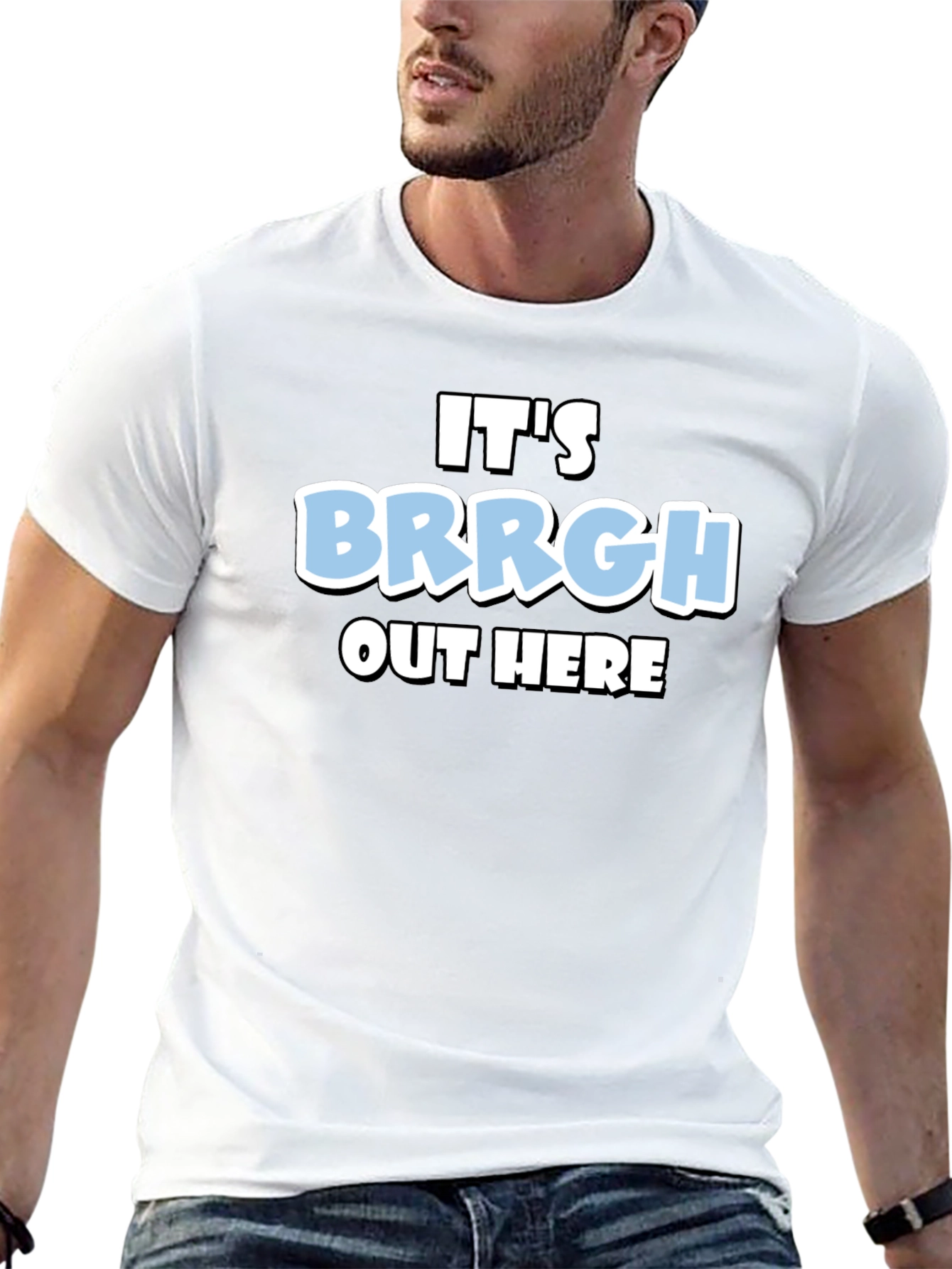 Its Brrgh Out Here T-Shirt - Black Cotton Blend