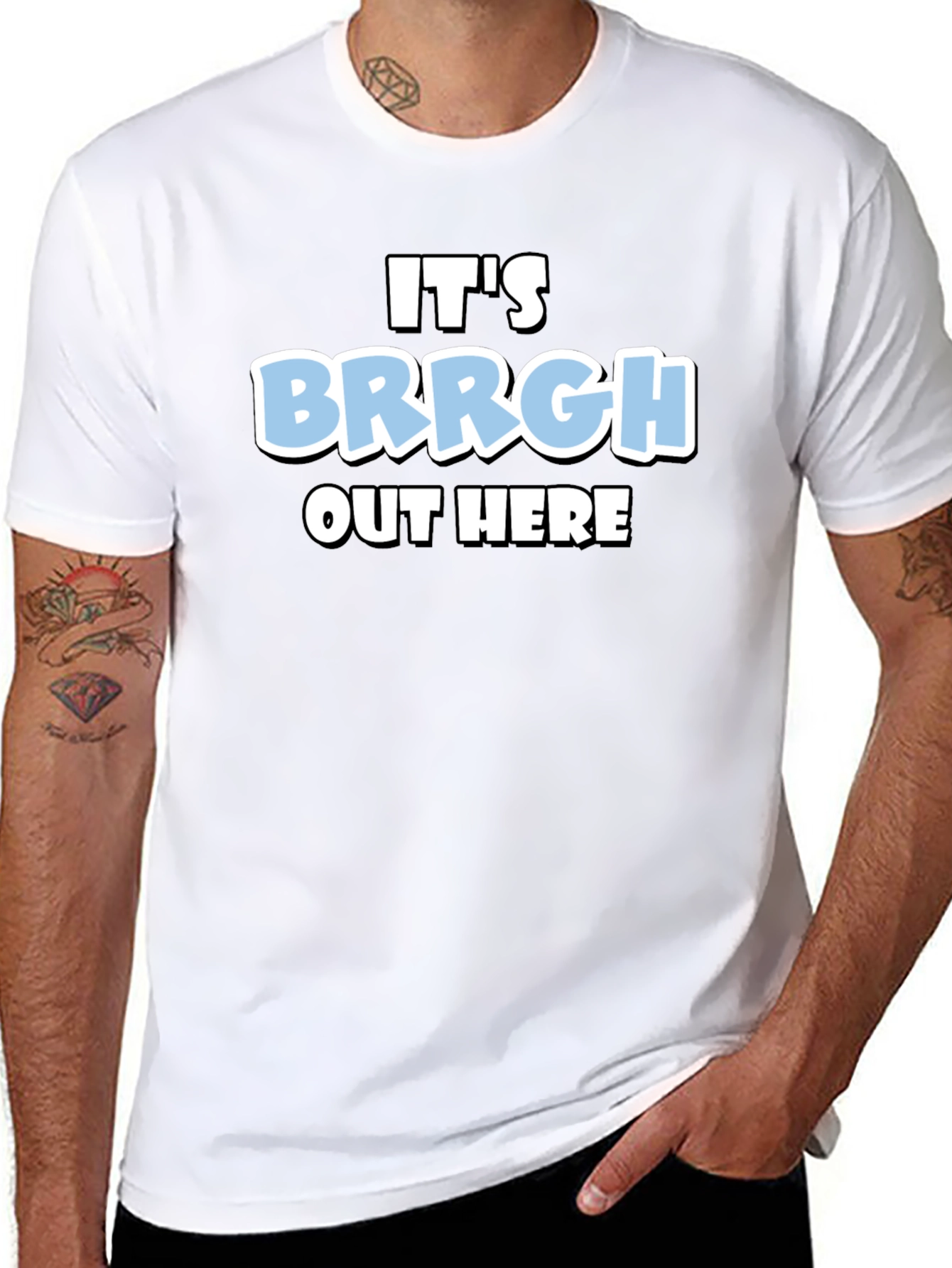 Its Brrgh Out Here T-Shirt - Black Cotton Blend