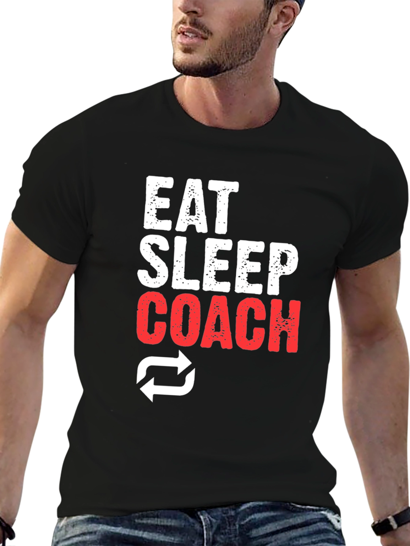 Eat Sleep Coach T-Shirt - Athletic Motivation
