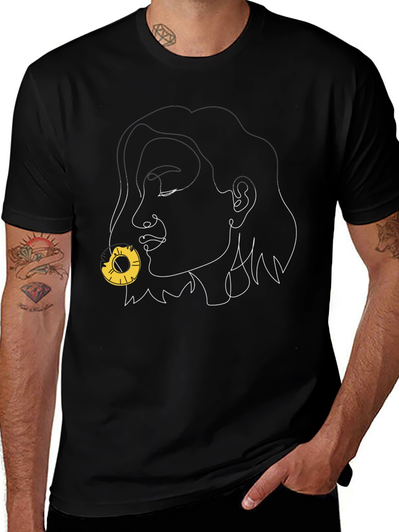 Abstract Face Pineapple Graphic Tee