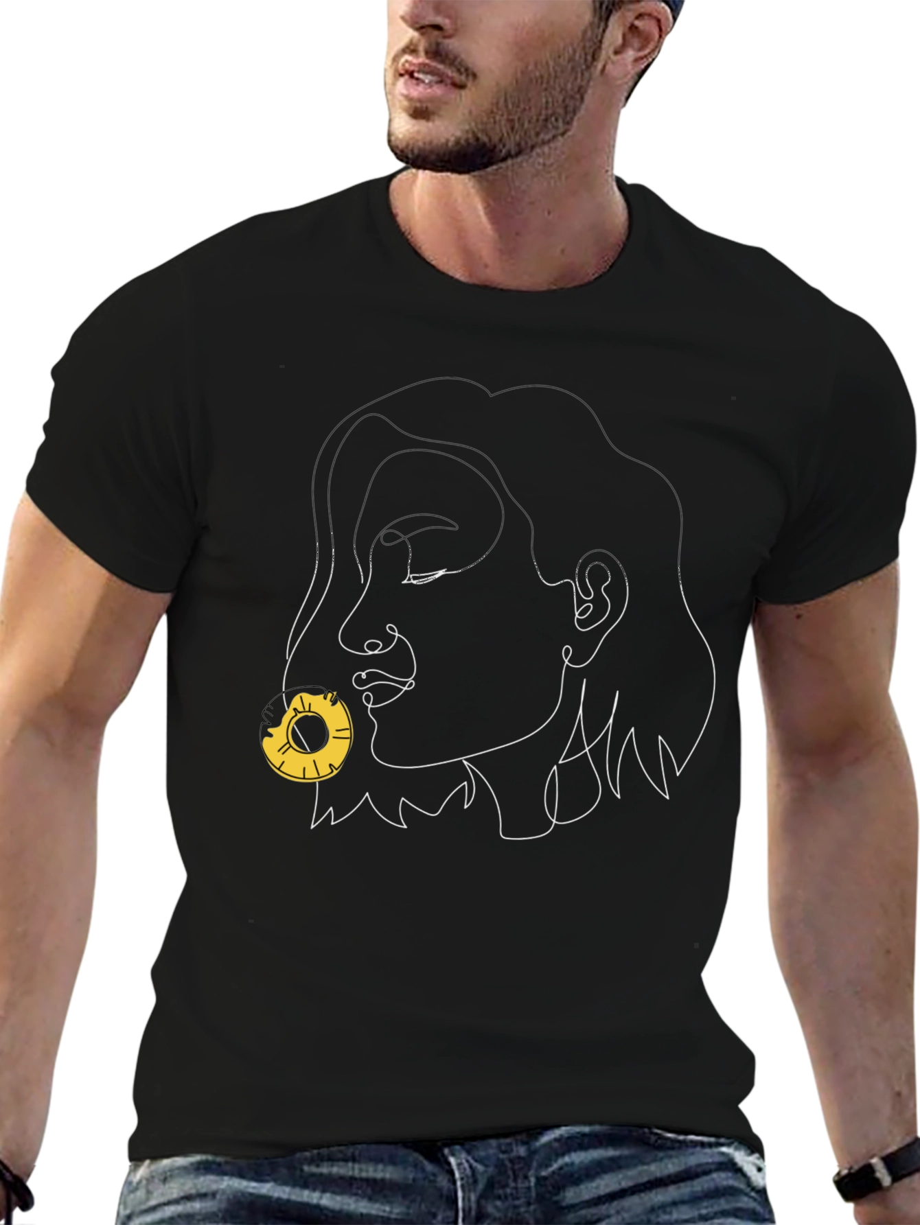 Abstract Face Pineapple Graphic Tee