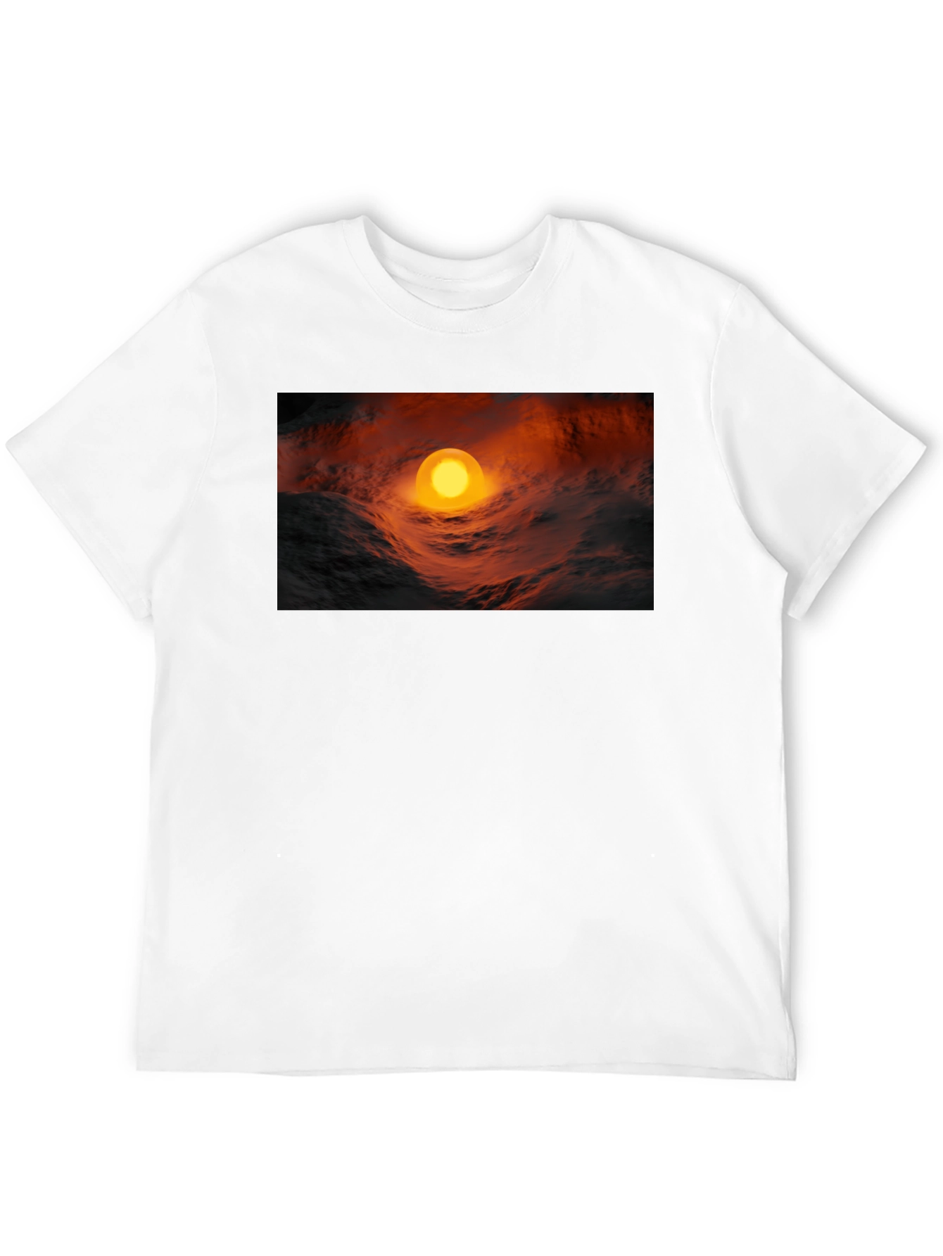 Fiery Orb Graphic Black T-Shirt