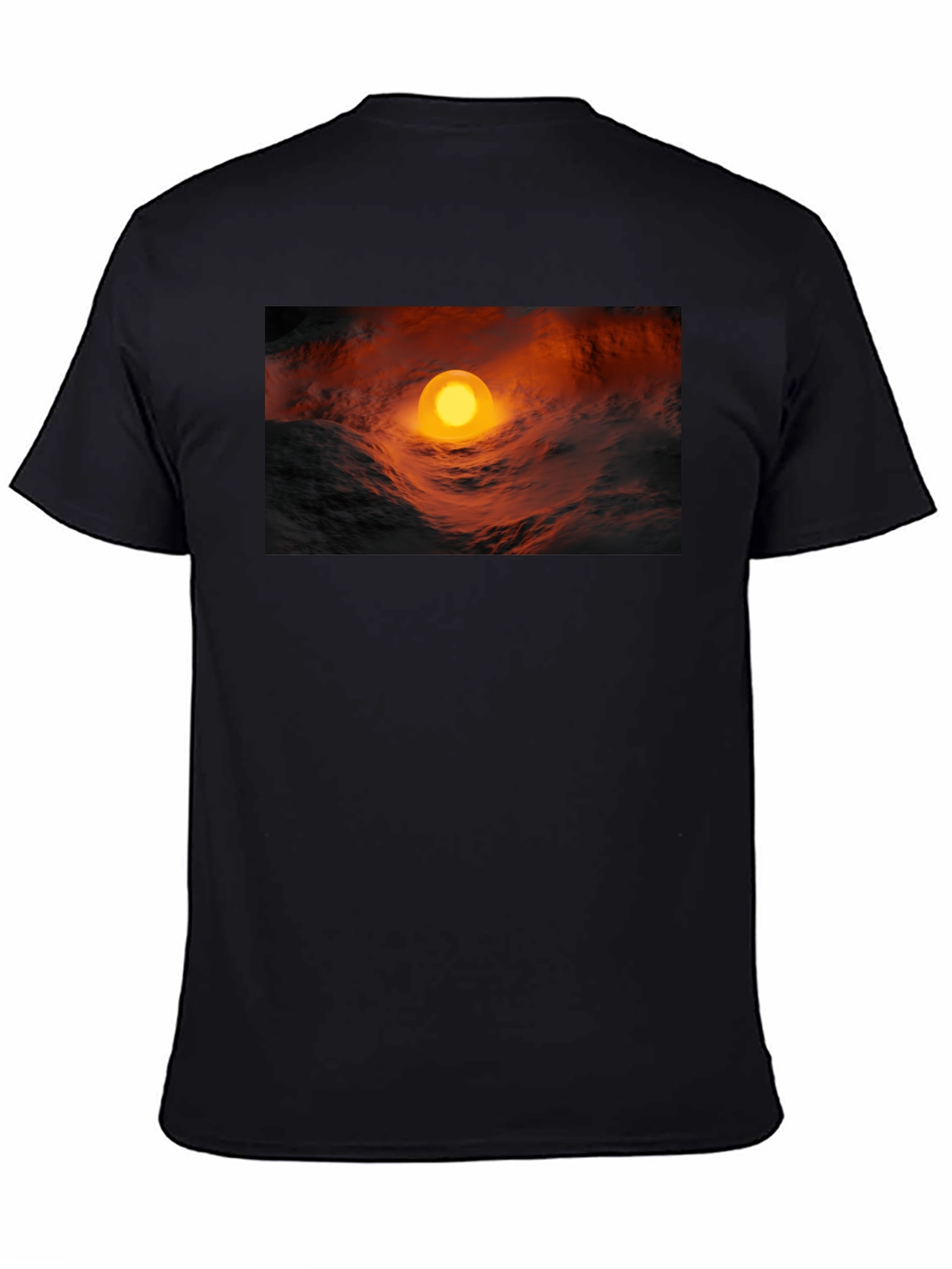 Fiery Orb Graphic Black T-Shirt