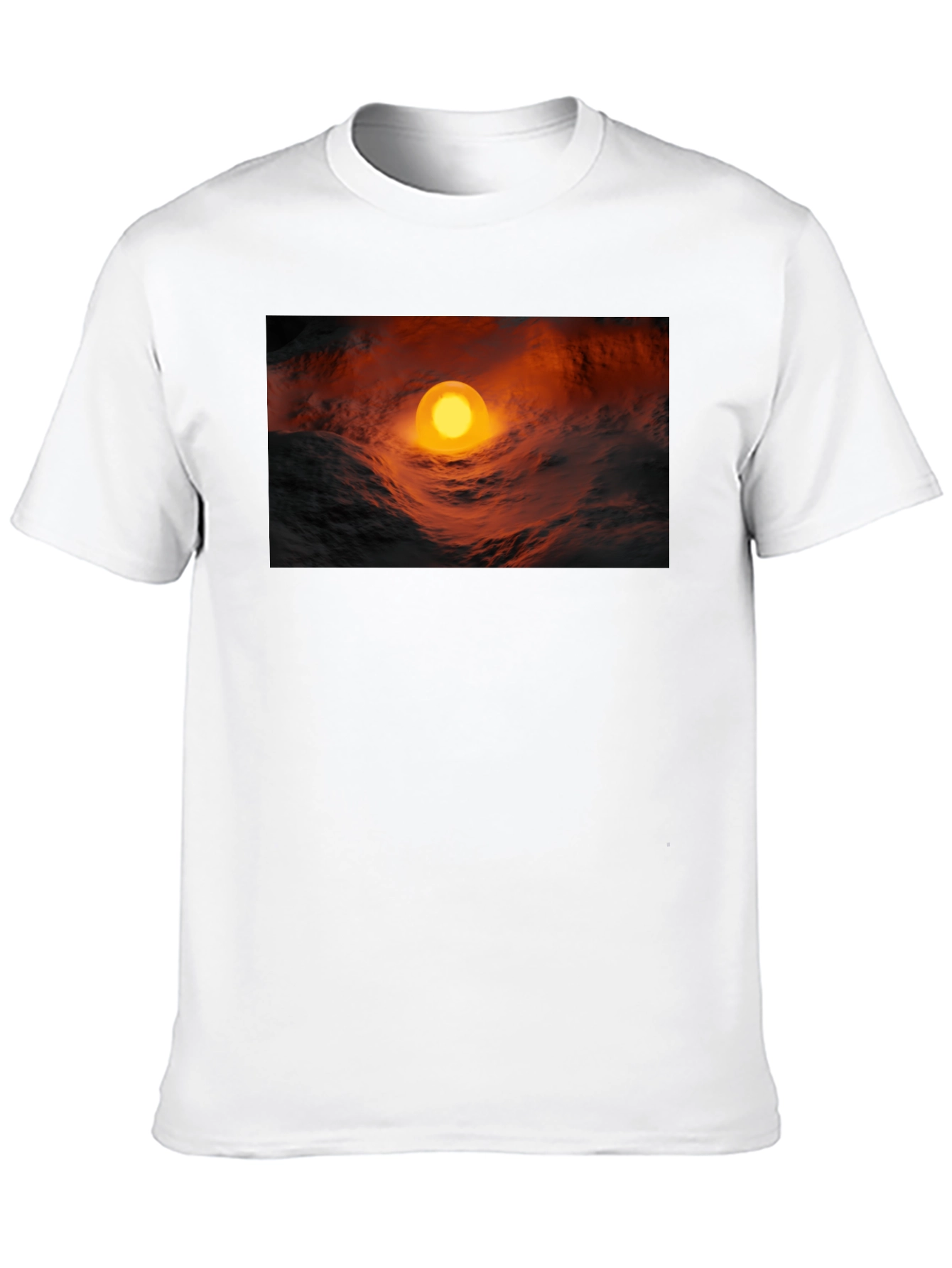 Fiery Orb Graphic Black T-Shirt