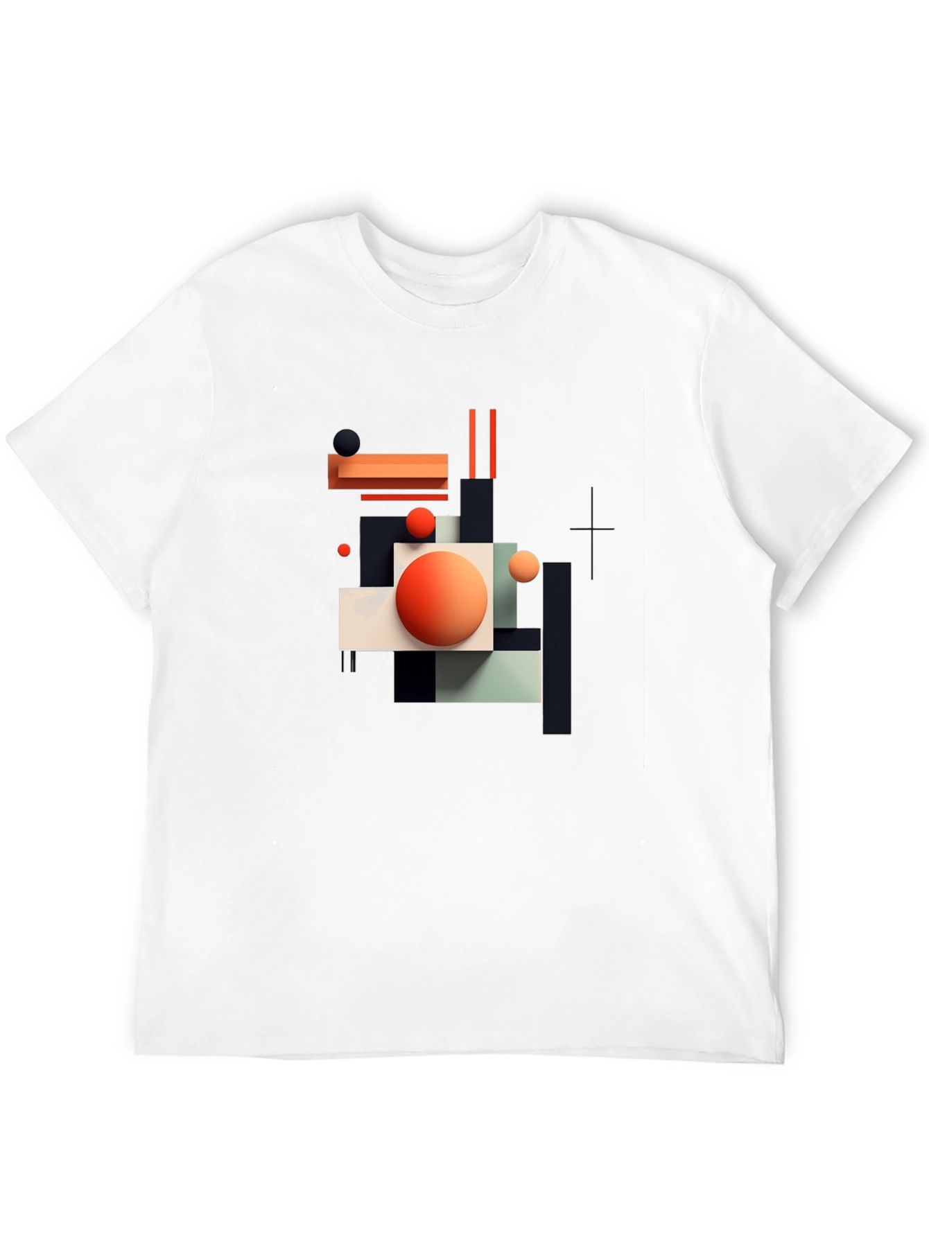 Abstract Geometric Graphic Print Black T-Shirt