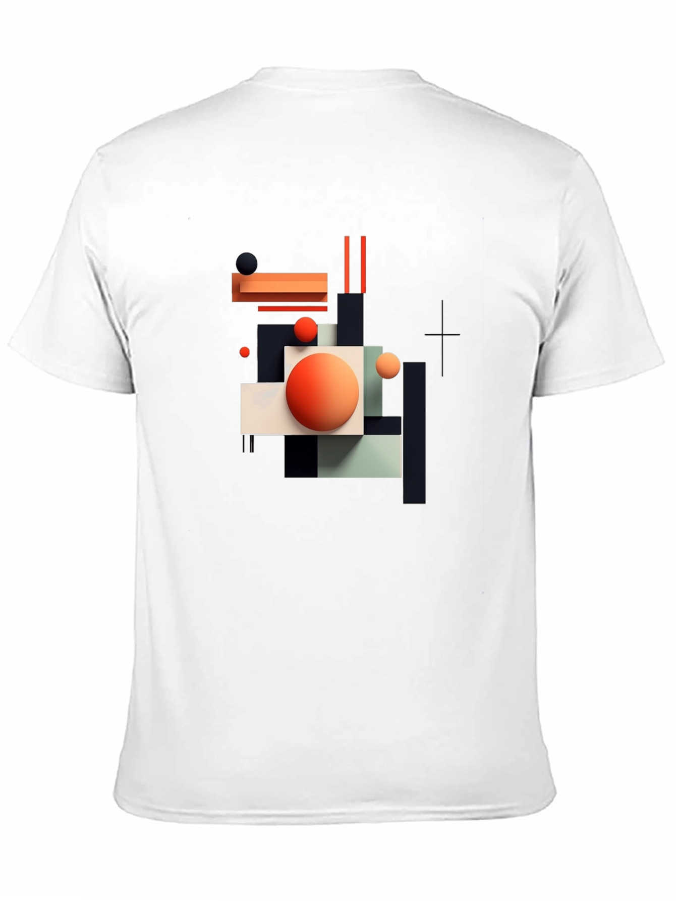 Abstract Geometric Graphic Print Black T-Shirt