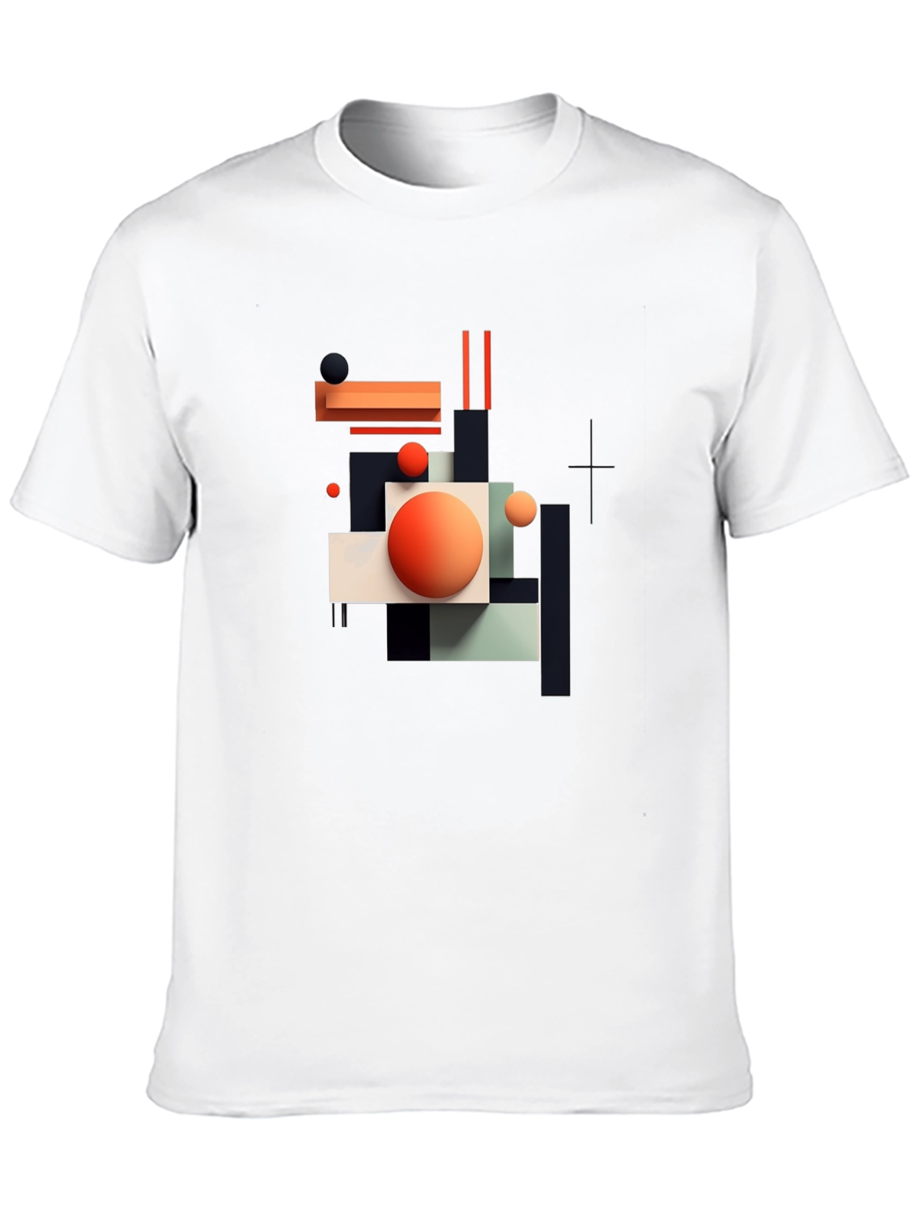 Abstract Geometric Graphic Print Black T-Shirt
