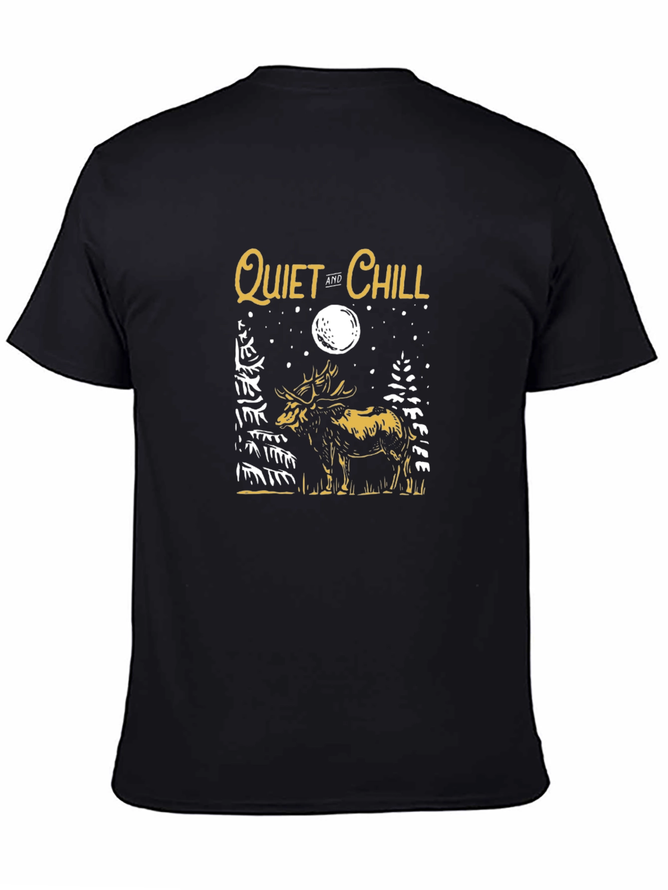 Quiet & Chill Moose Graphic Tee - Black