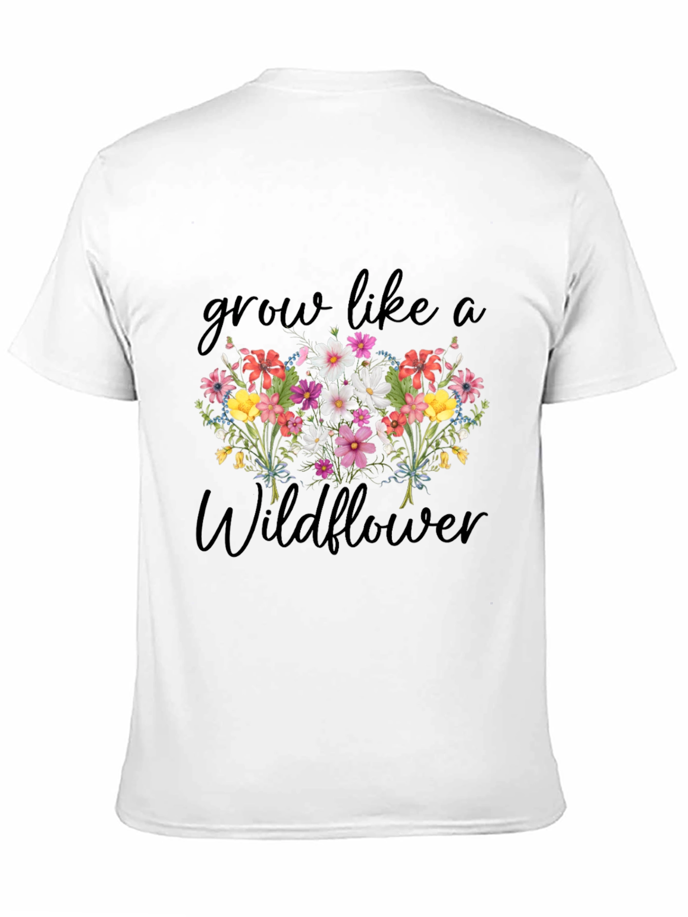 Grow Like a Wildflower Black Graphic T-Shirt