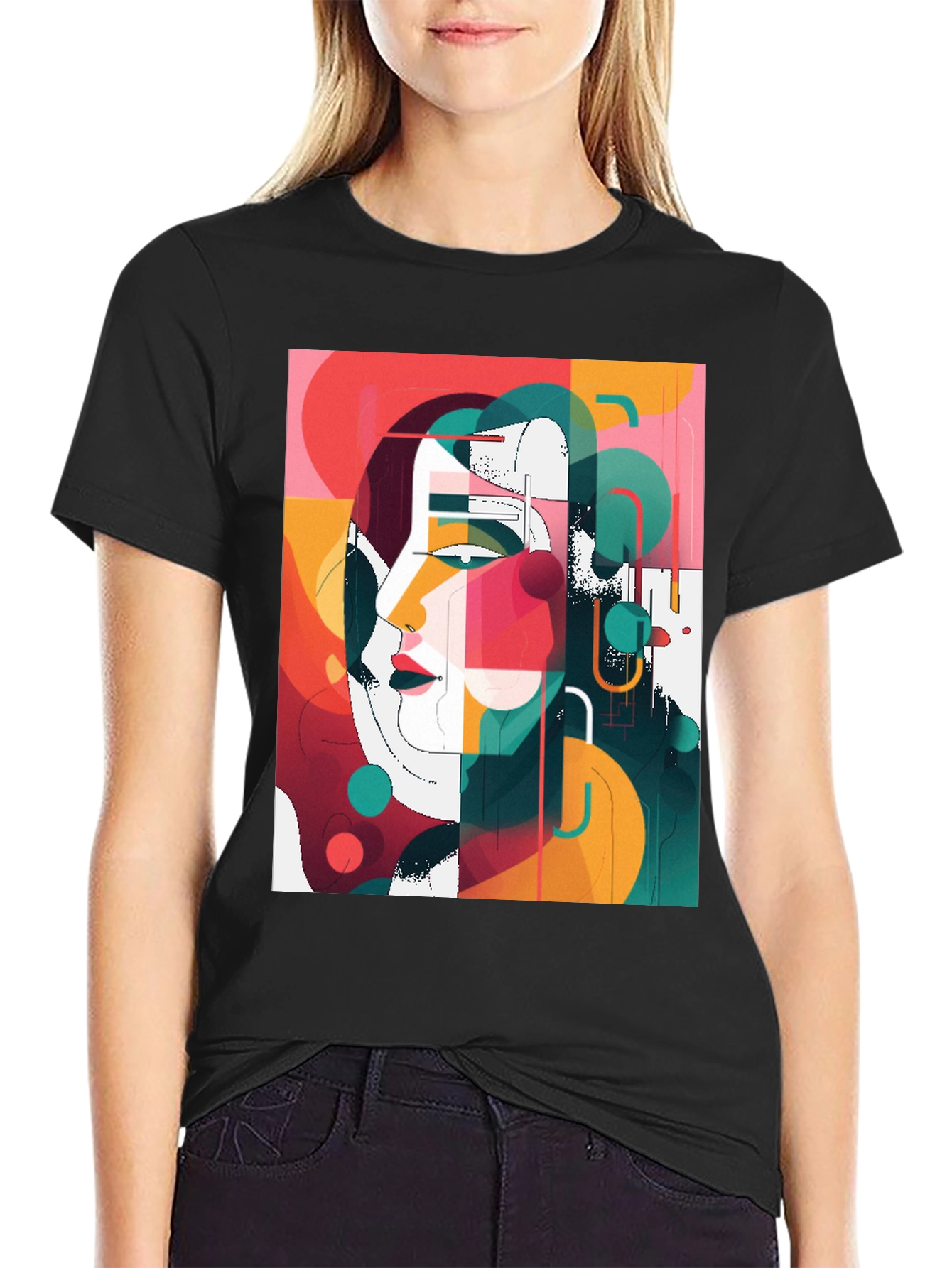 Abstract Art Graphic Tee - Modern Style Shirt