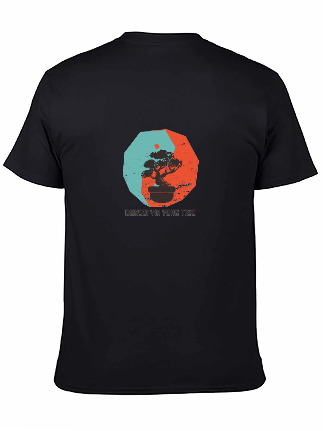 Yin Yang Bonsai Tree Graphic Tee - Black