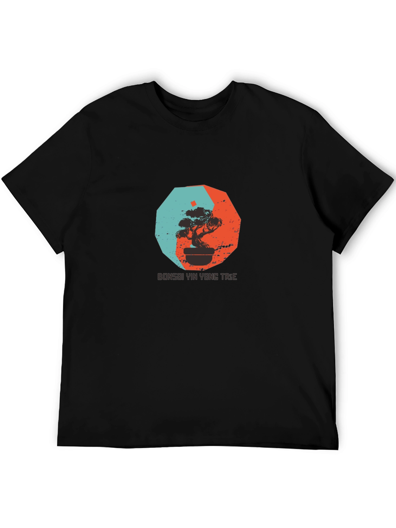 Yin Yang Bonsai Tree Graphic Tee - Black
