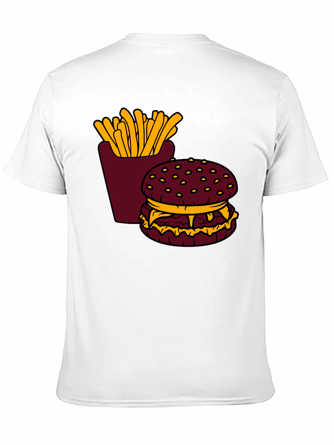 Burger & Fries Graphic T-Shirt - Casual Style