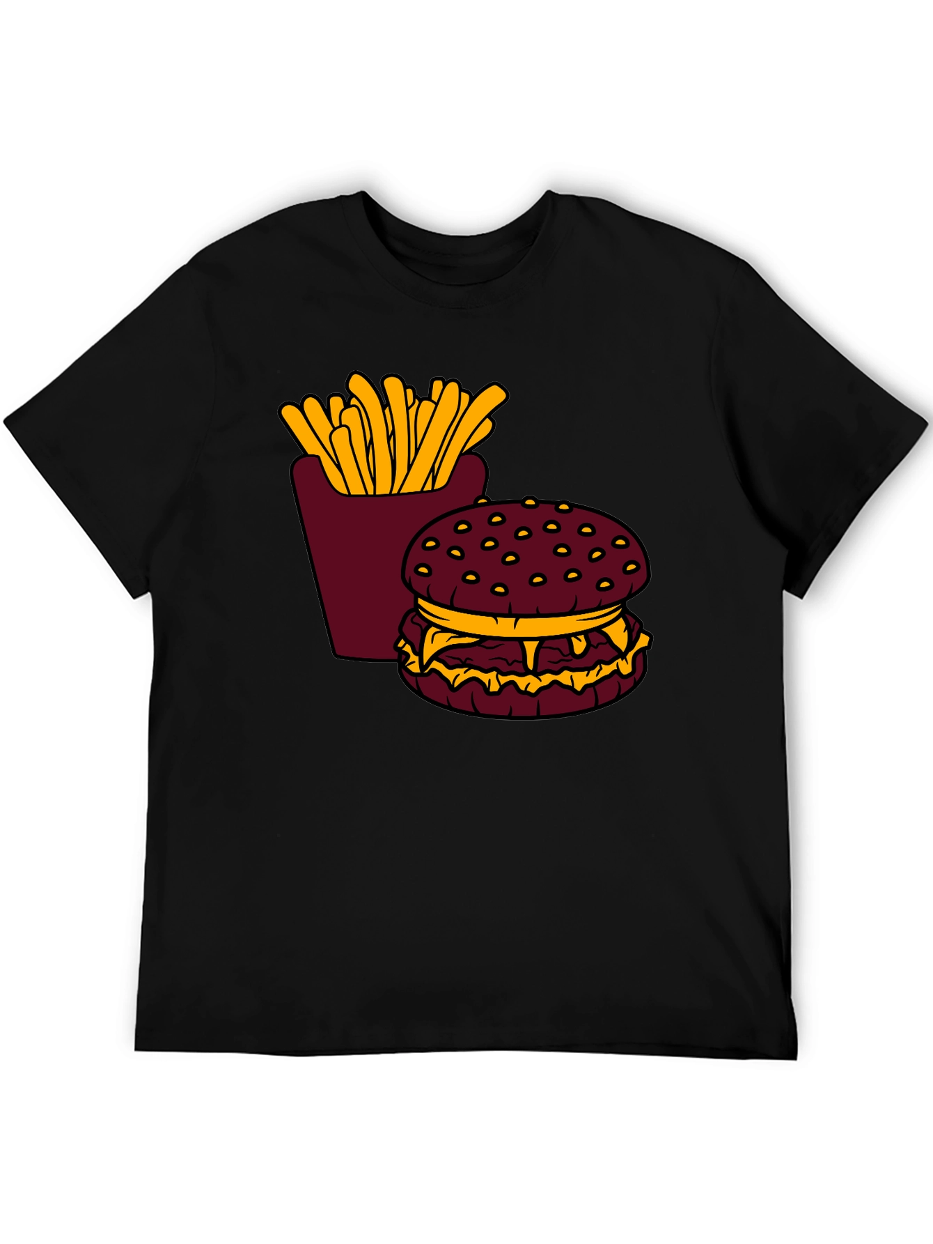 Burger & Fries Graphic T-Shirt - Casual Style