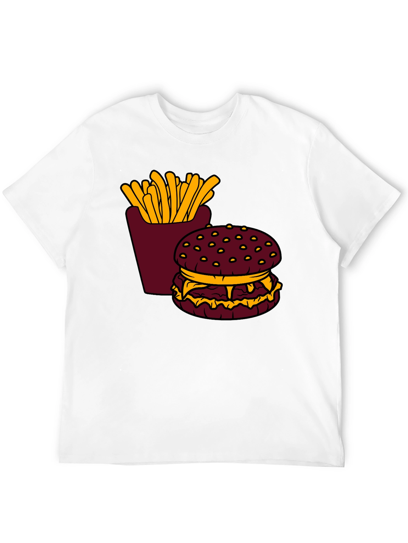 Burger & Fries Graphic T-Shirt - Casual Style