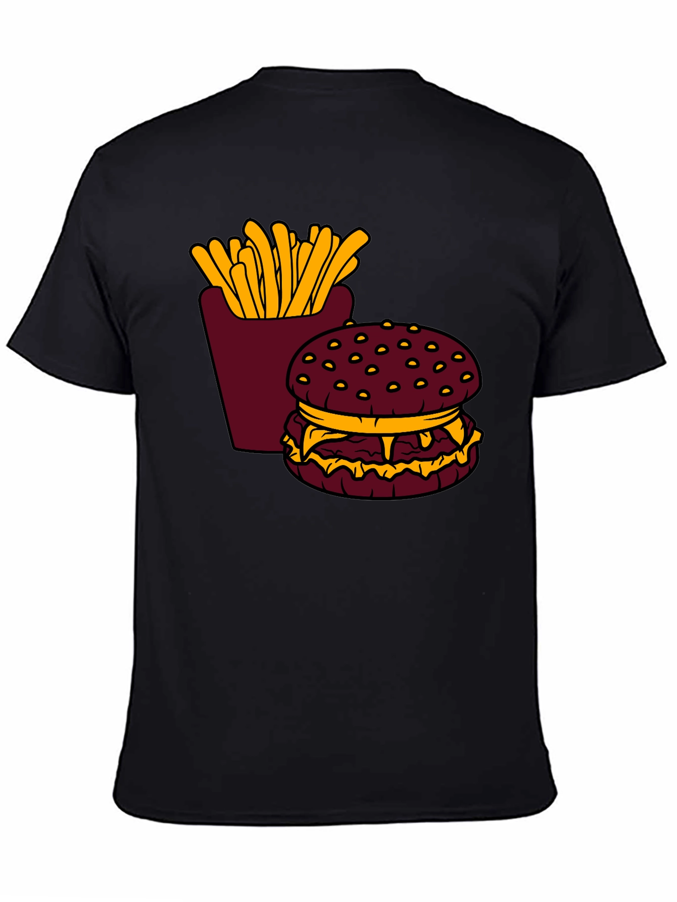 Burger & Fries Graphic T-Shirt - Casual Style