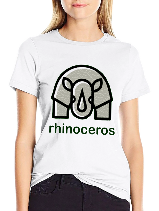 Rhinoceros Graphic Print Black T-Shirt
