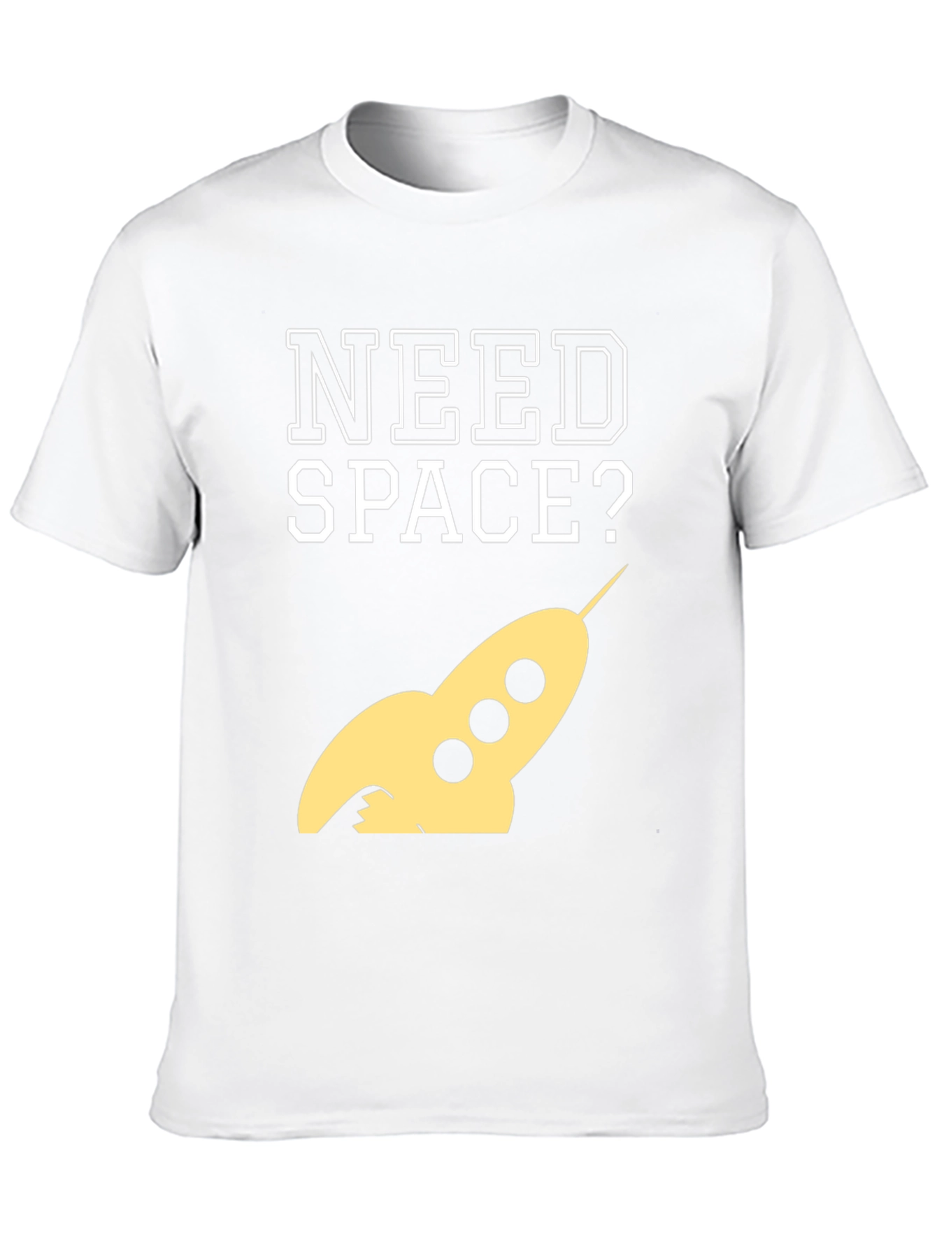 Need Space? Rocket Graphic Tee - Black Cotton T-Shirt