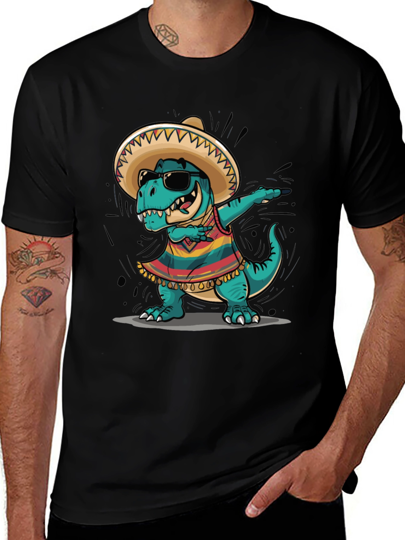 Dabbing Dinosaur Fiesta T-Shirt