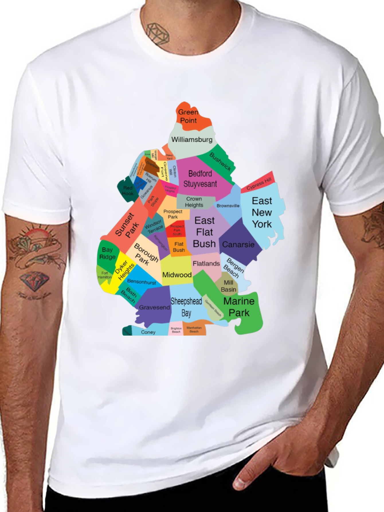 Brooklyn Neighborhoods Map T-Shirt