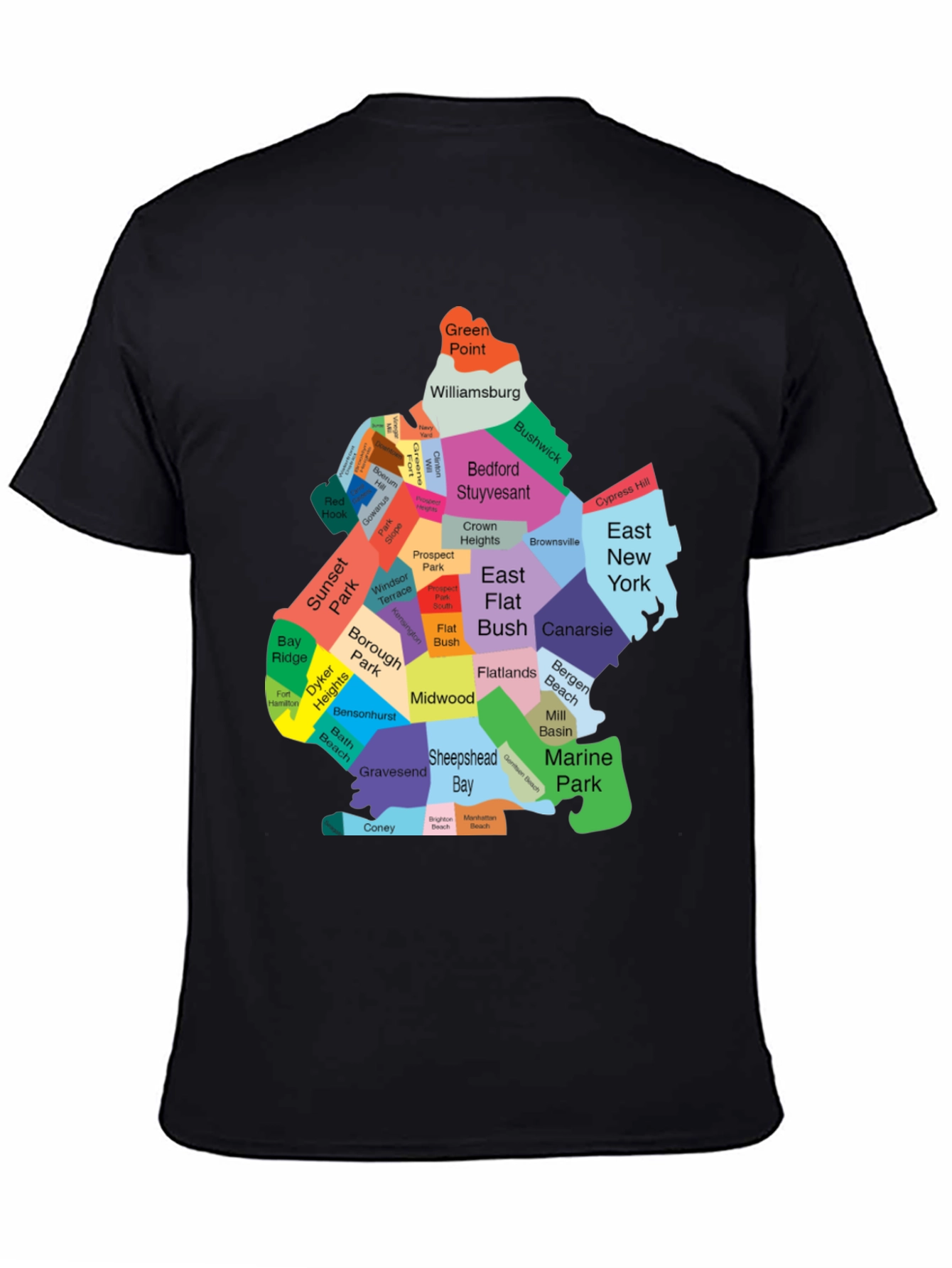 Brooklyn Neighborhoods Map T-Shirt