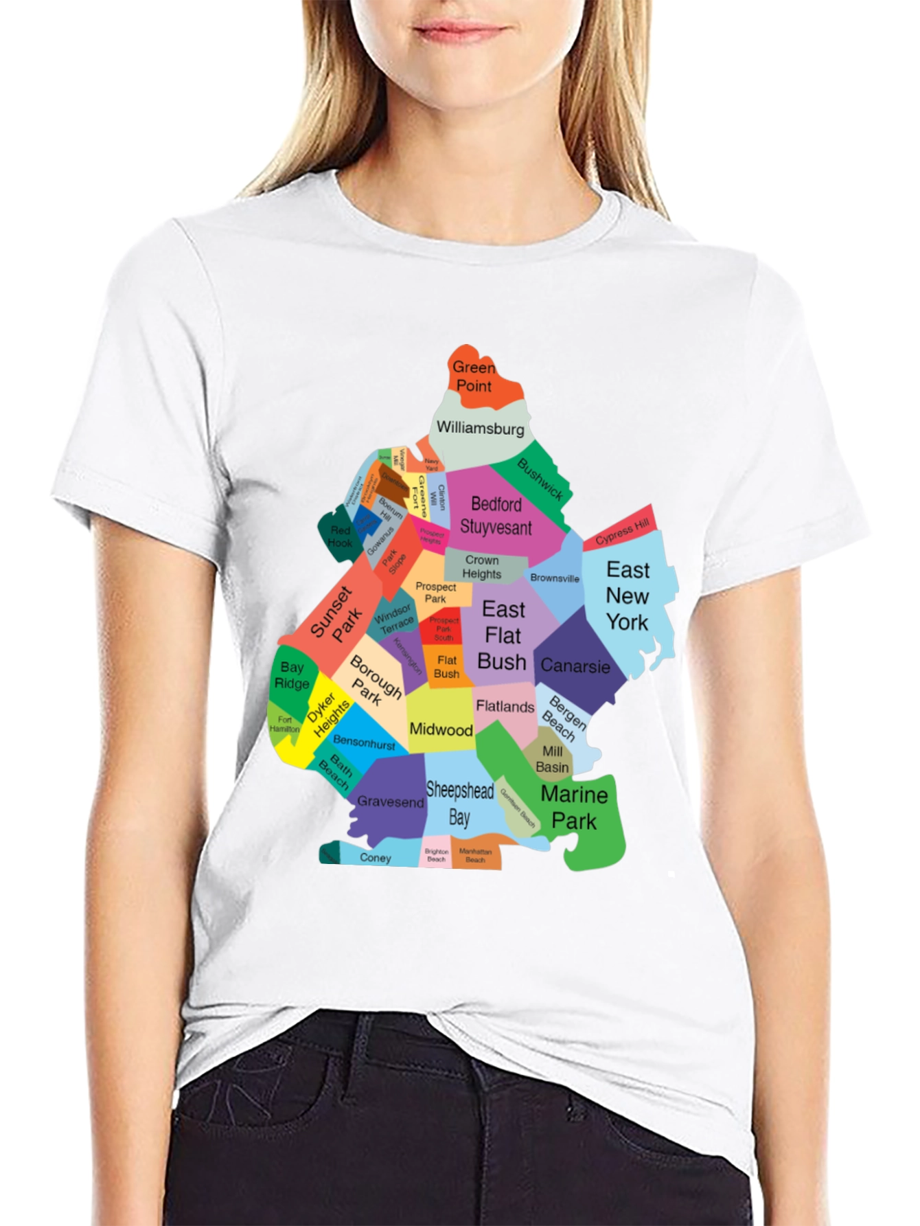 Brooklyn Neighborhoods Map T-Shirt