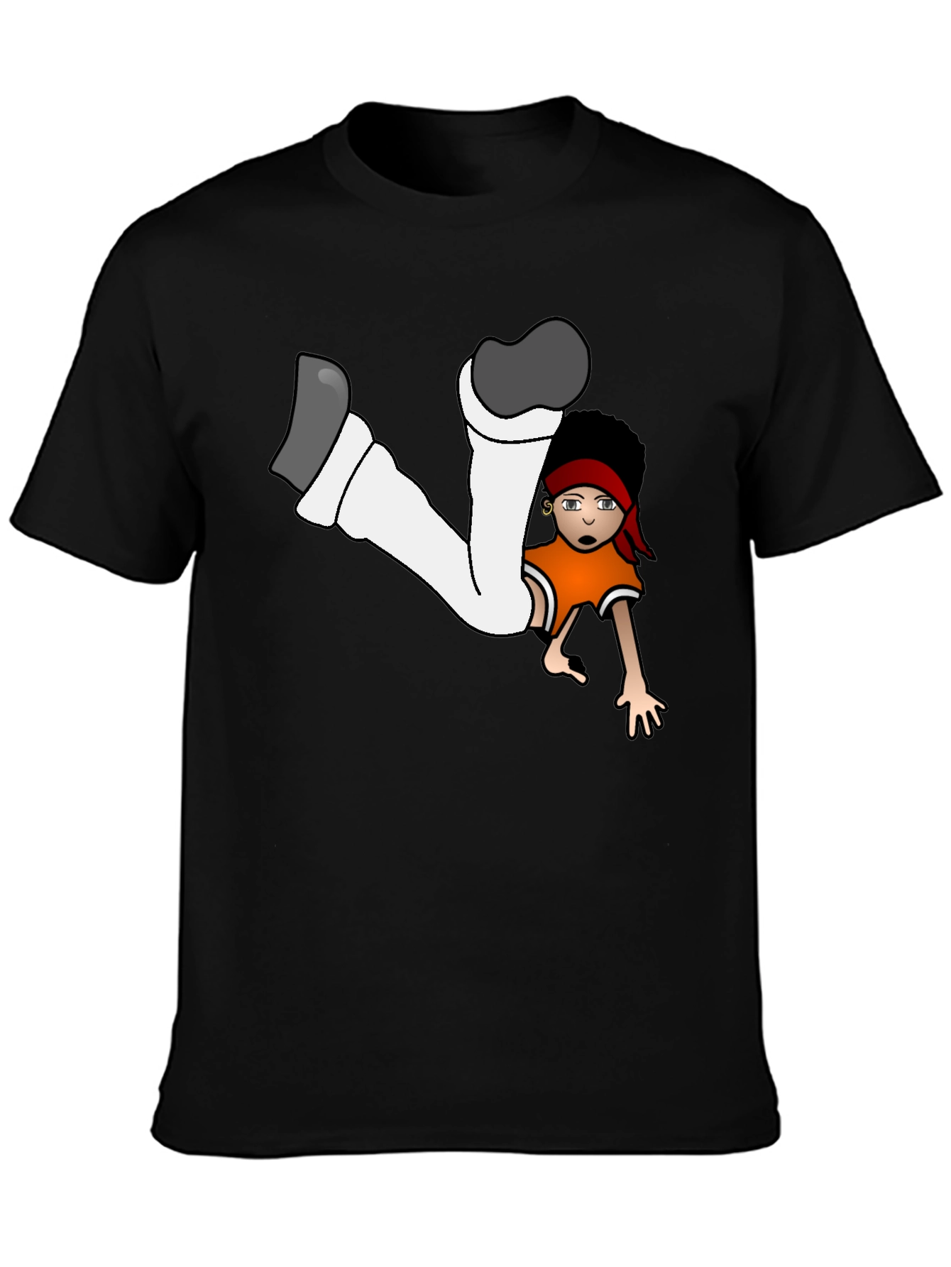 Cartoon Dancer Graphic T-Shirt Black