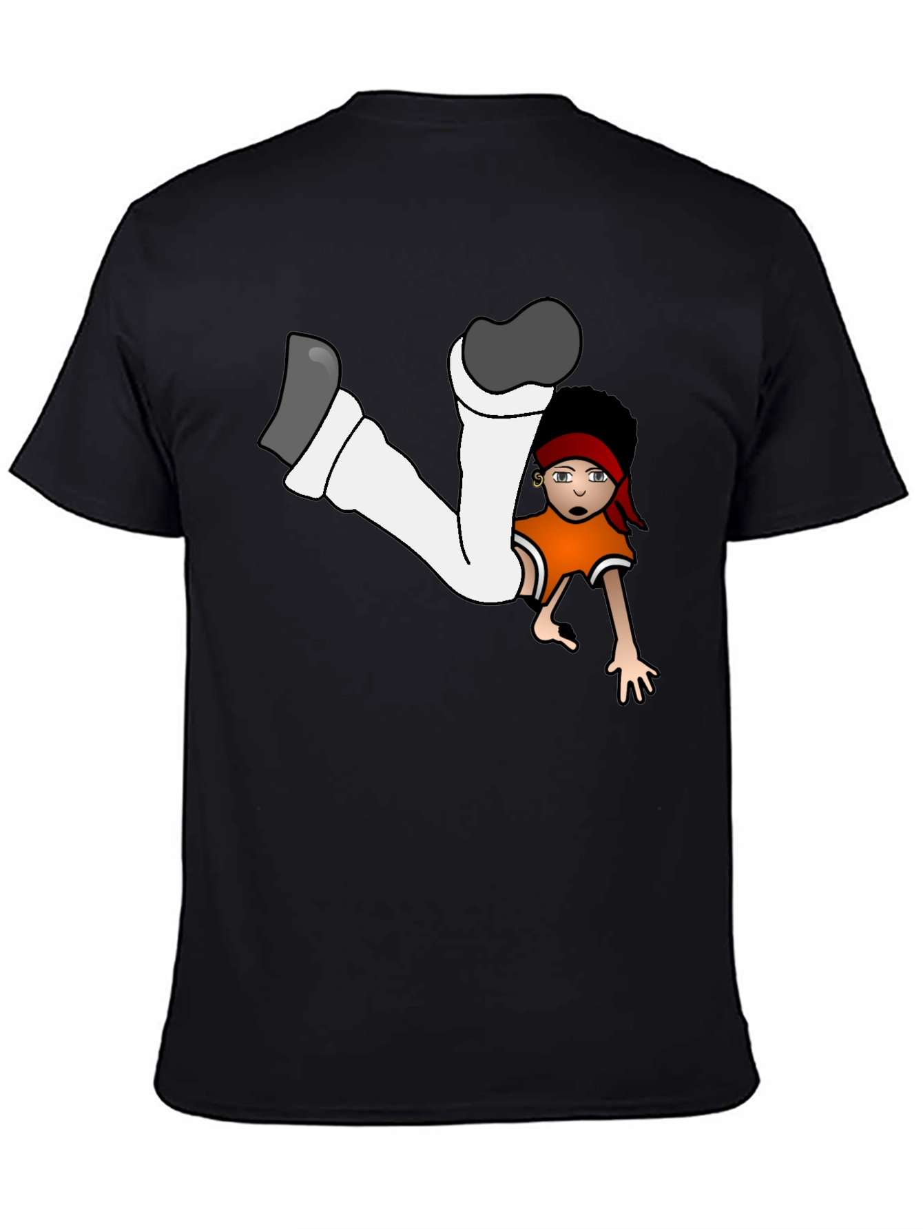 Cartoon Dancer Graphic T-Shirt Black