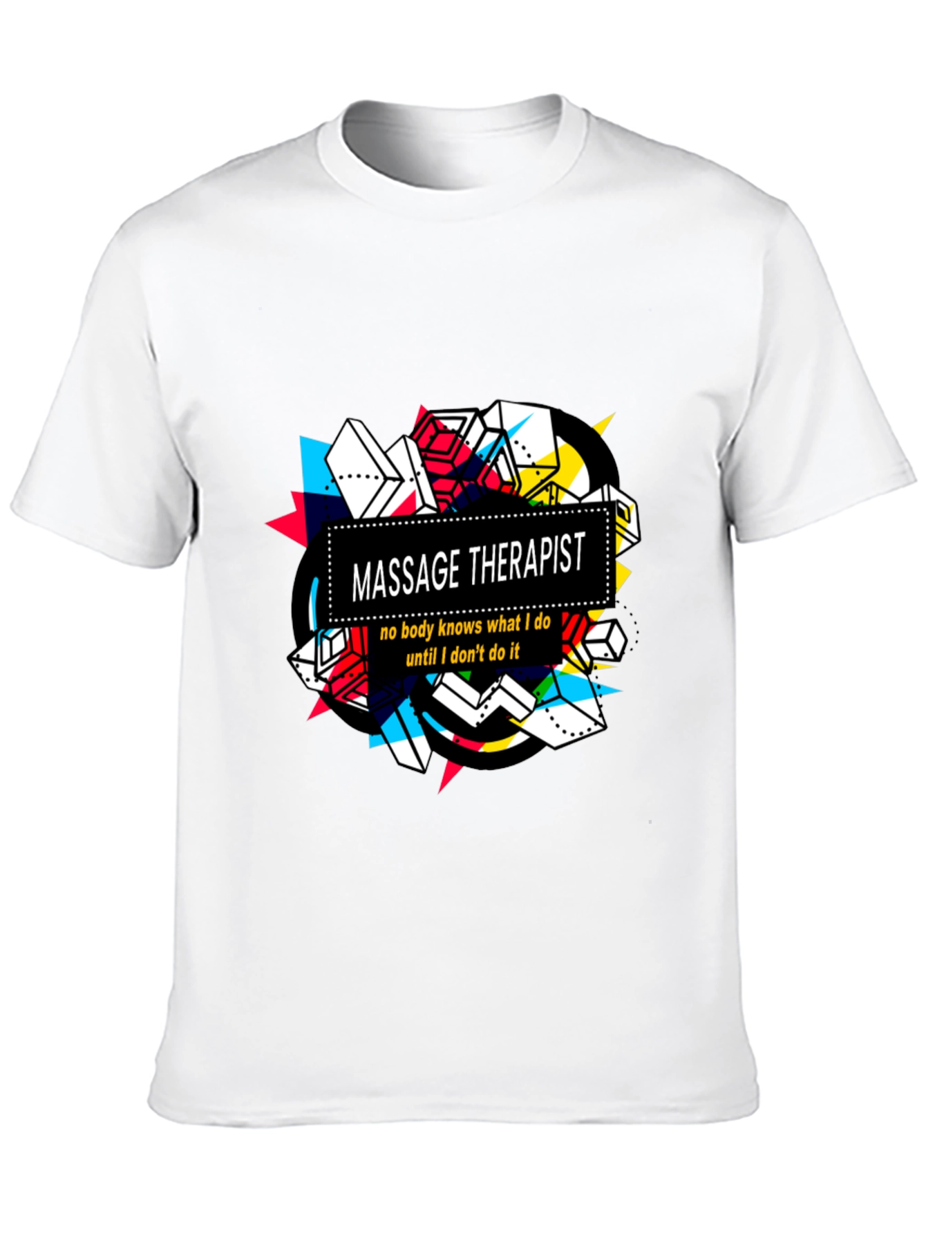 Massage Therapist T-Shirt - Unique Geometric Design