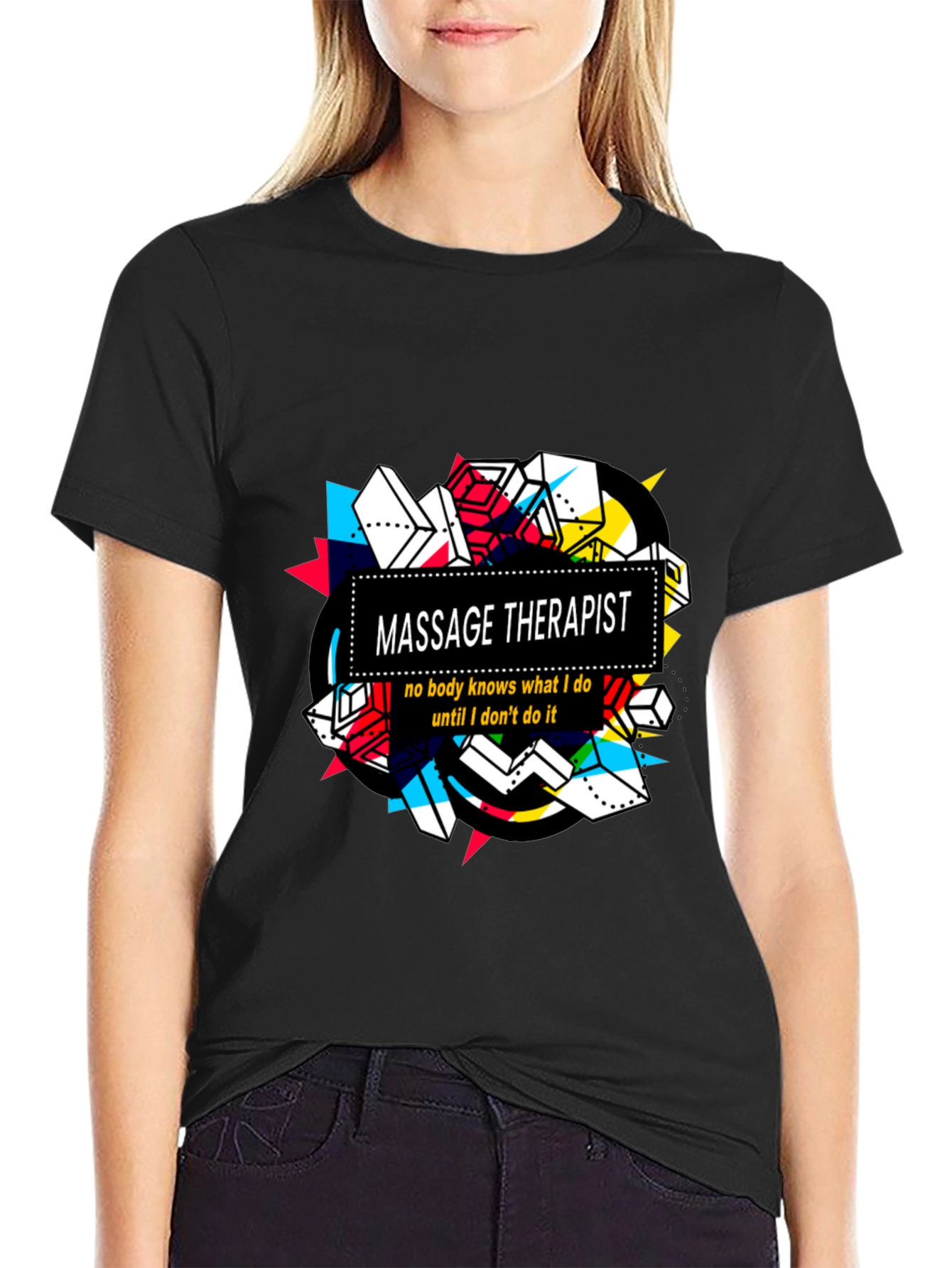 Massage Therapist T-Shirt - Unique Geometric Design