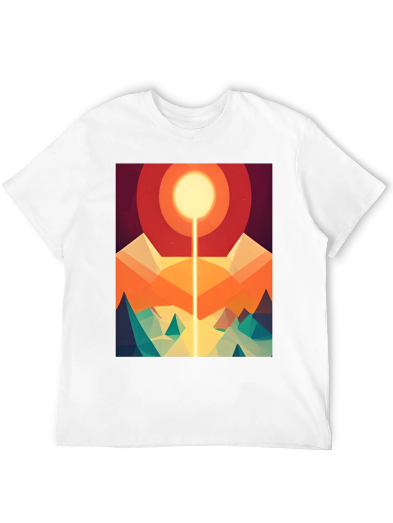 Abstract Geometric Sun Mountain Graphic Tee