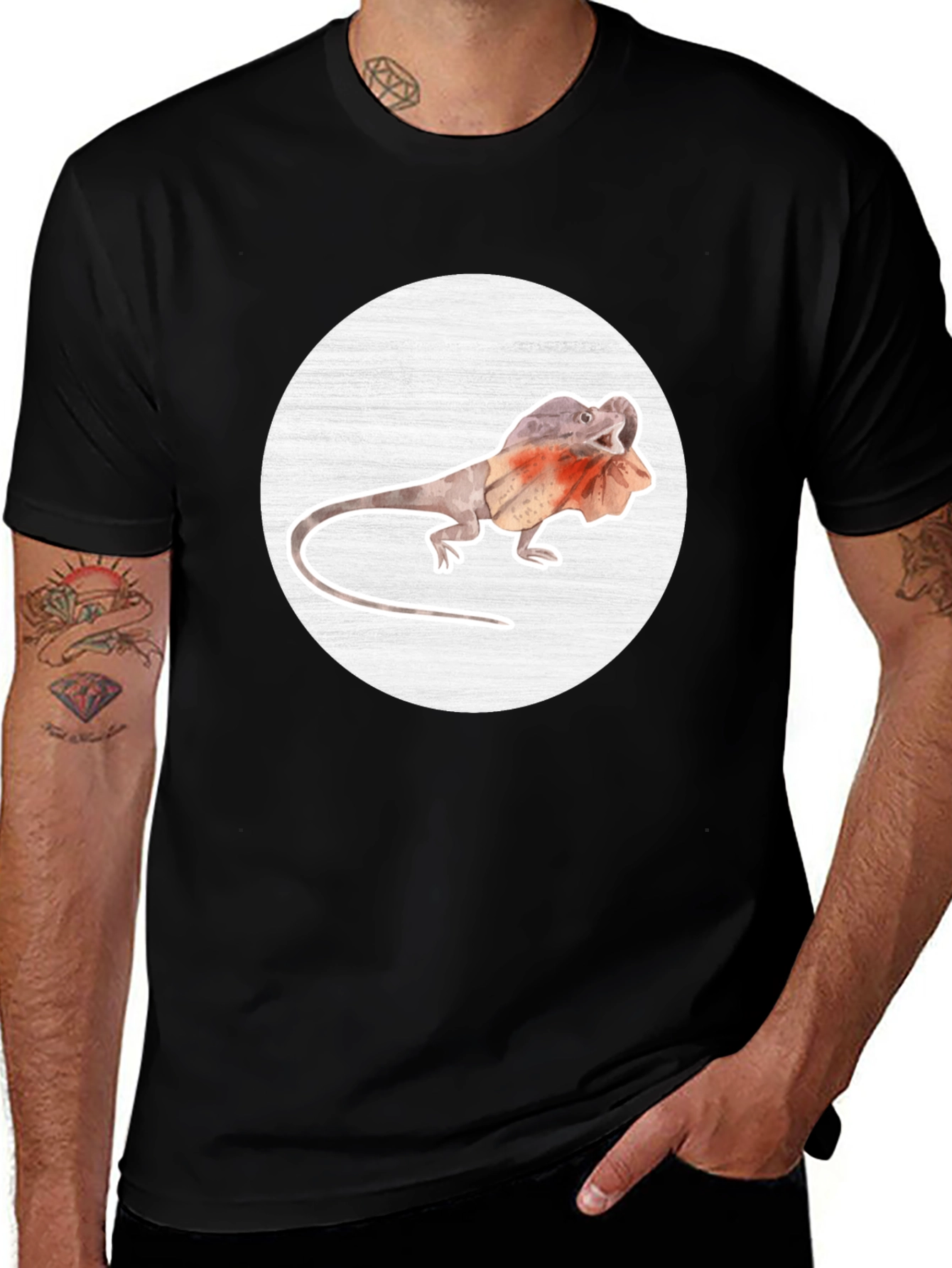 Frilled-Neck Lizard Graphic Tee - Unique Animal T-Shirt